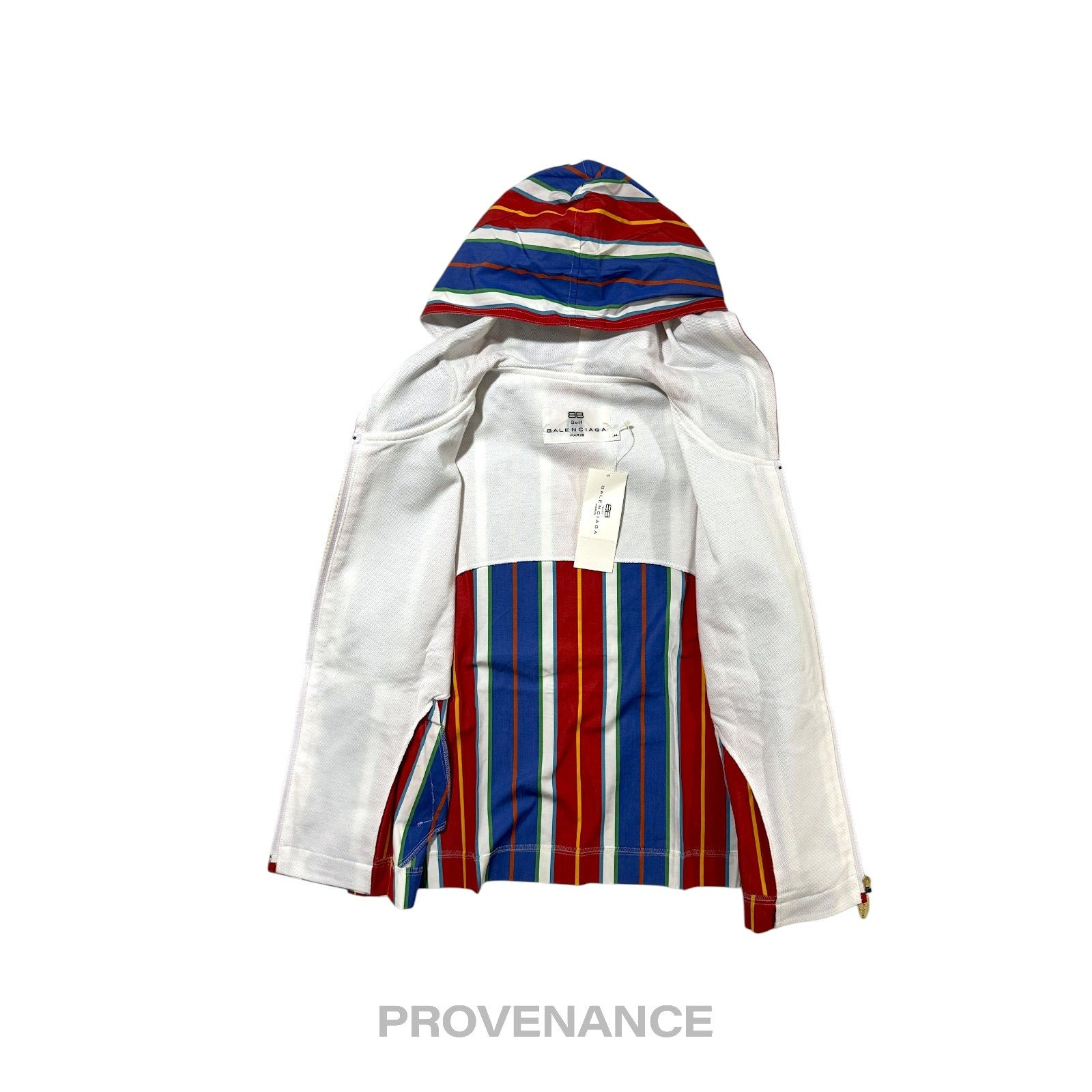 Balenciaga Golf Hoodie Vest - Striped Red Blue M - 3