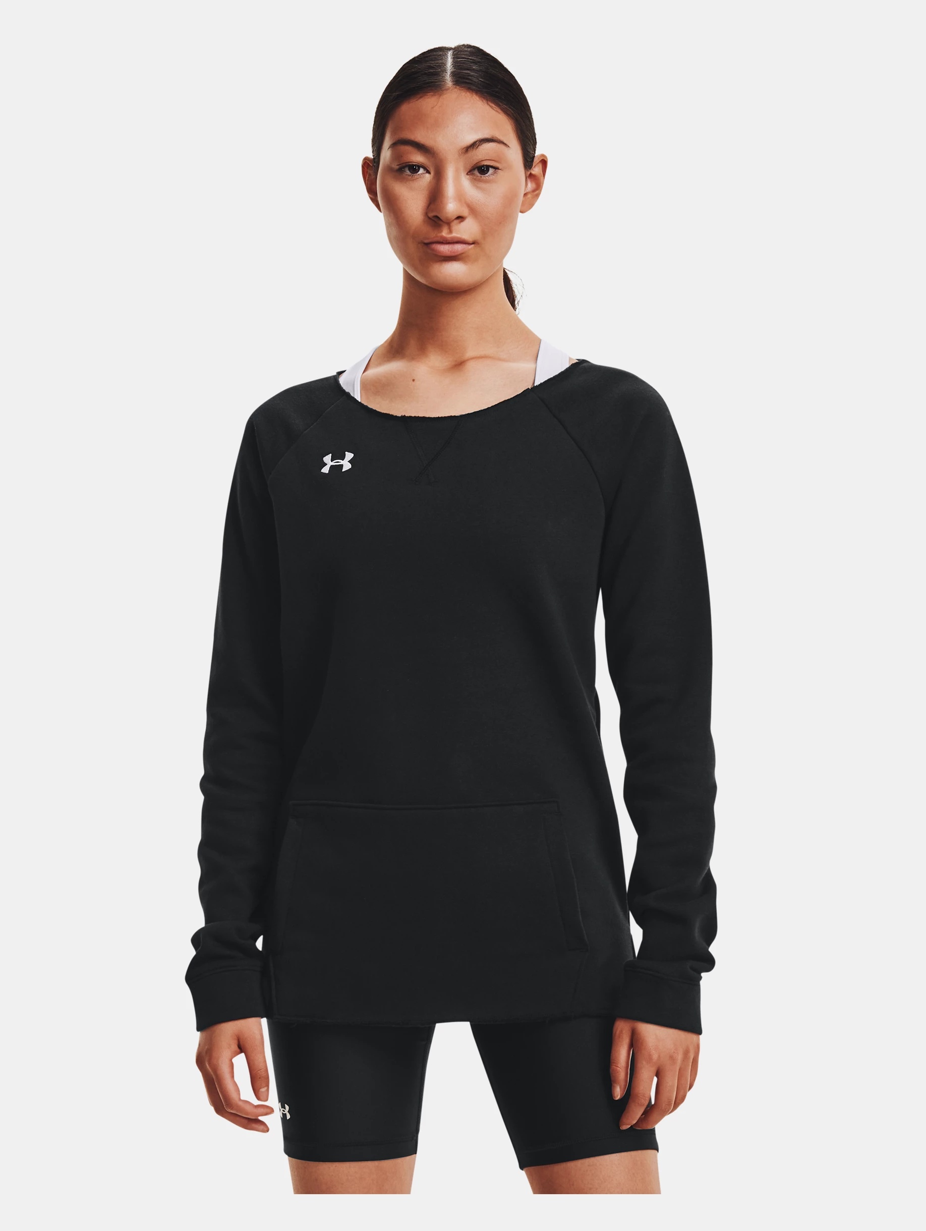 Women's UA Hustle Fleece Crew - 2