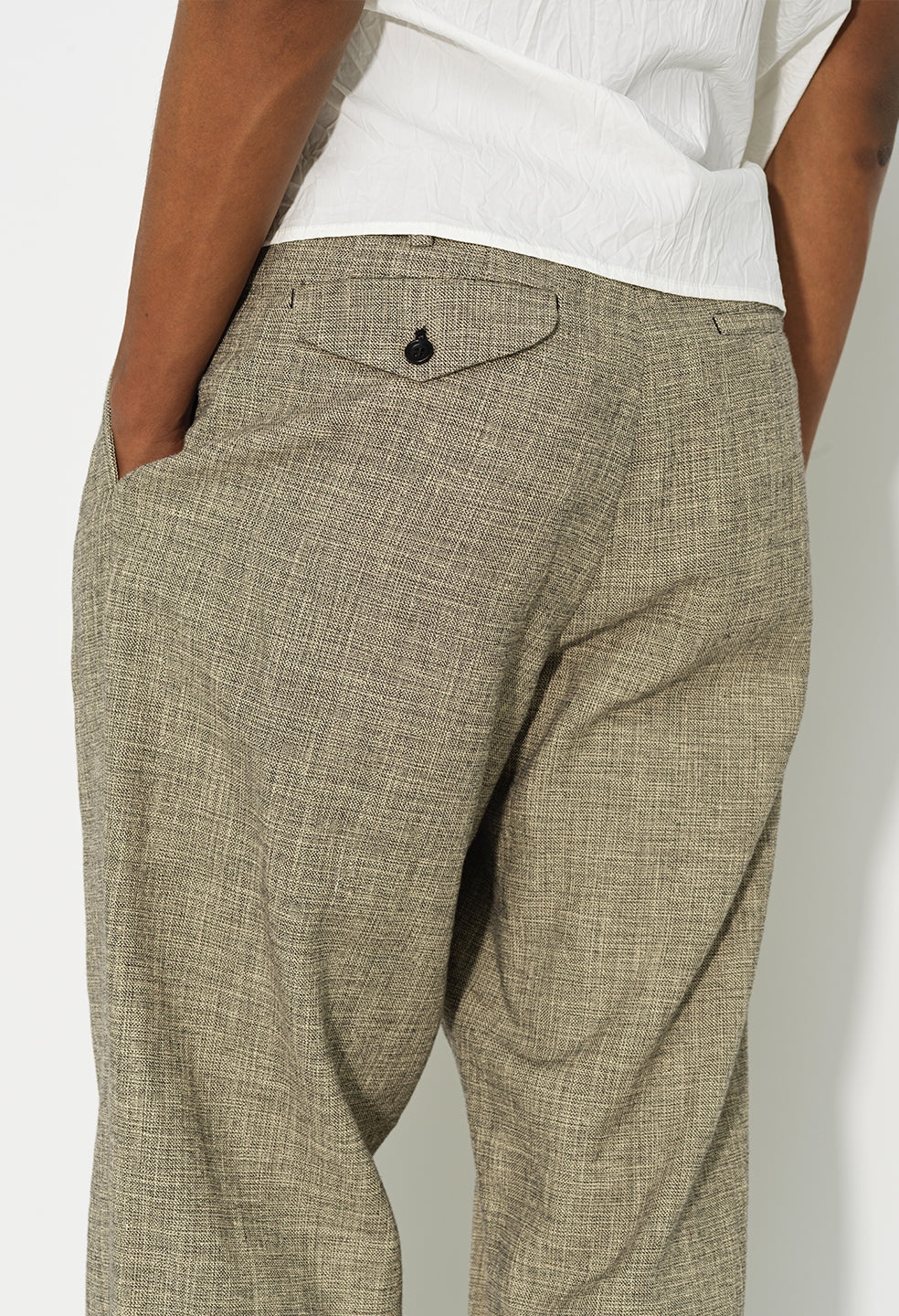 LINEN DOUBLE PLEATED TROUSER - 8