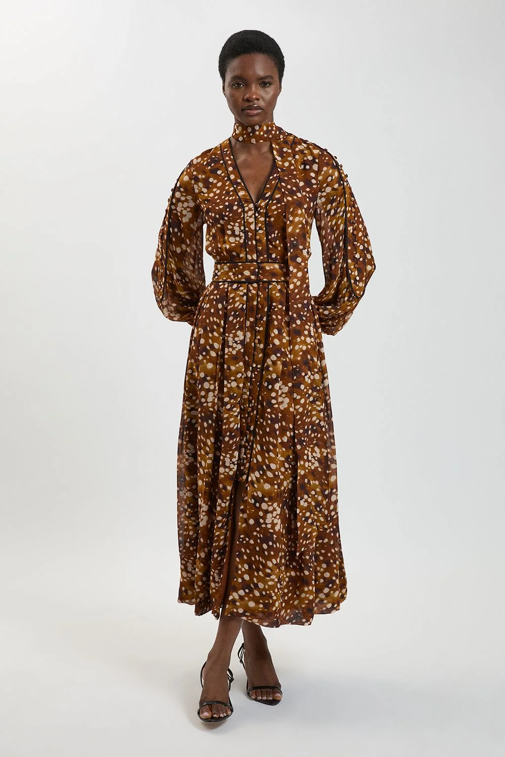 Viscose Animal Print Woven Maxi Dress - 1