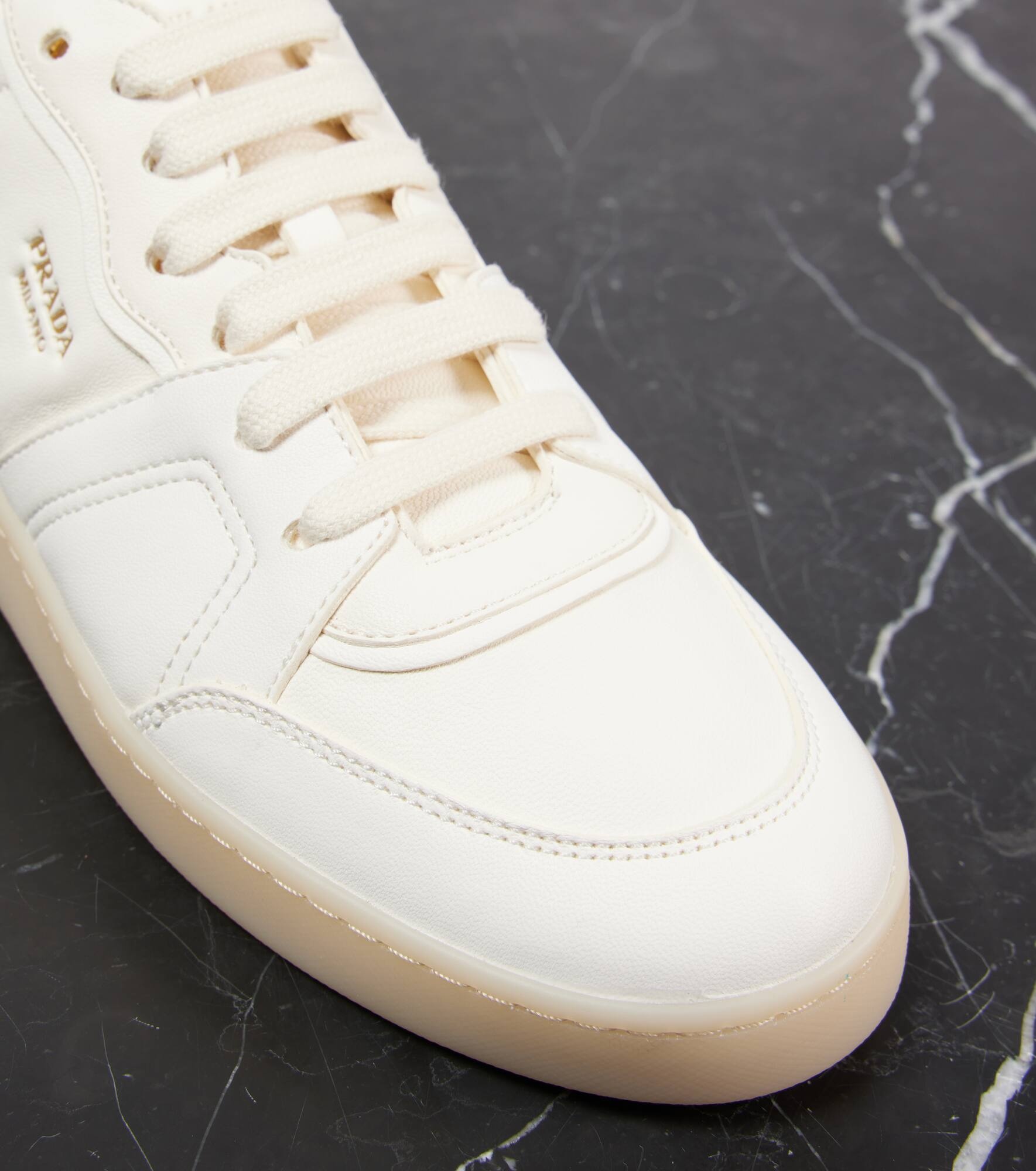Logo leather sneakers - 5