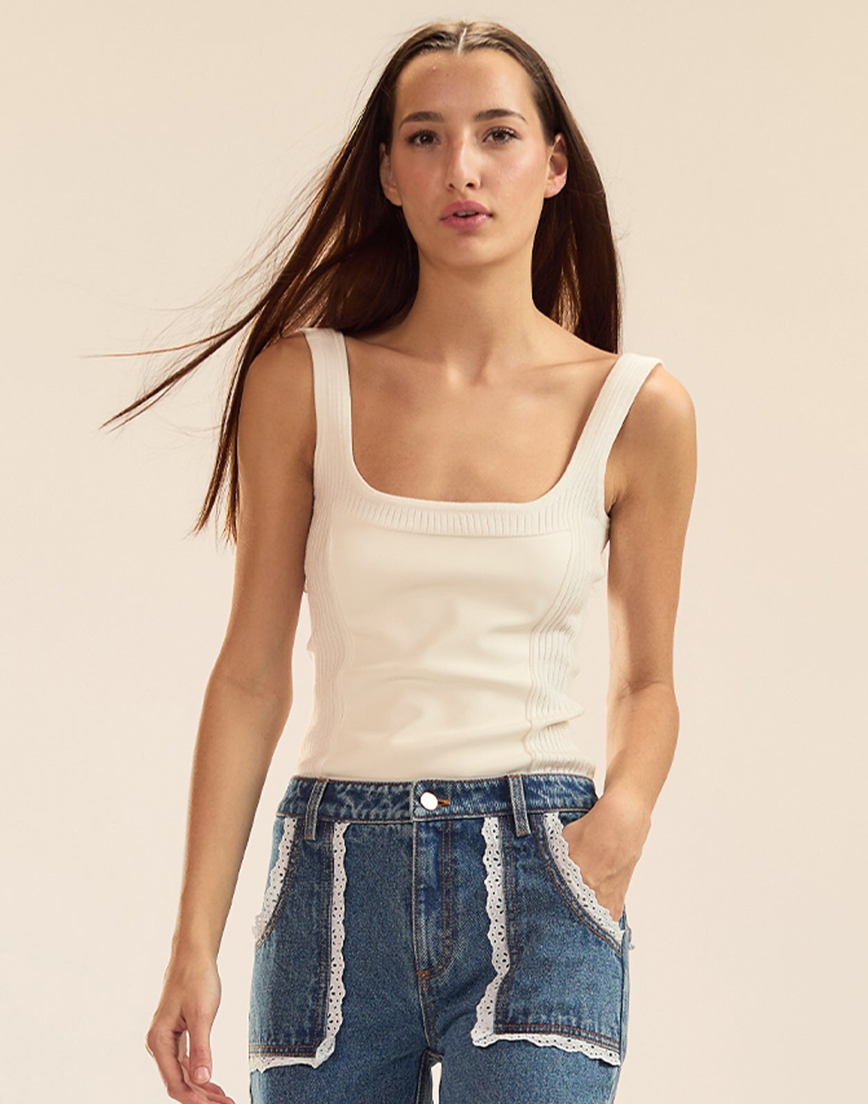 Tribeca Vegan Leather Combo Top - 2