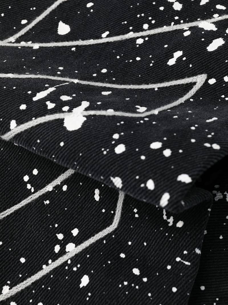 Diag-stripe paint-splatter skinny jeans 7