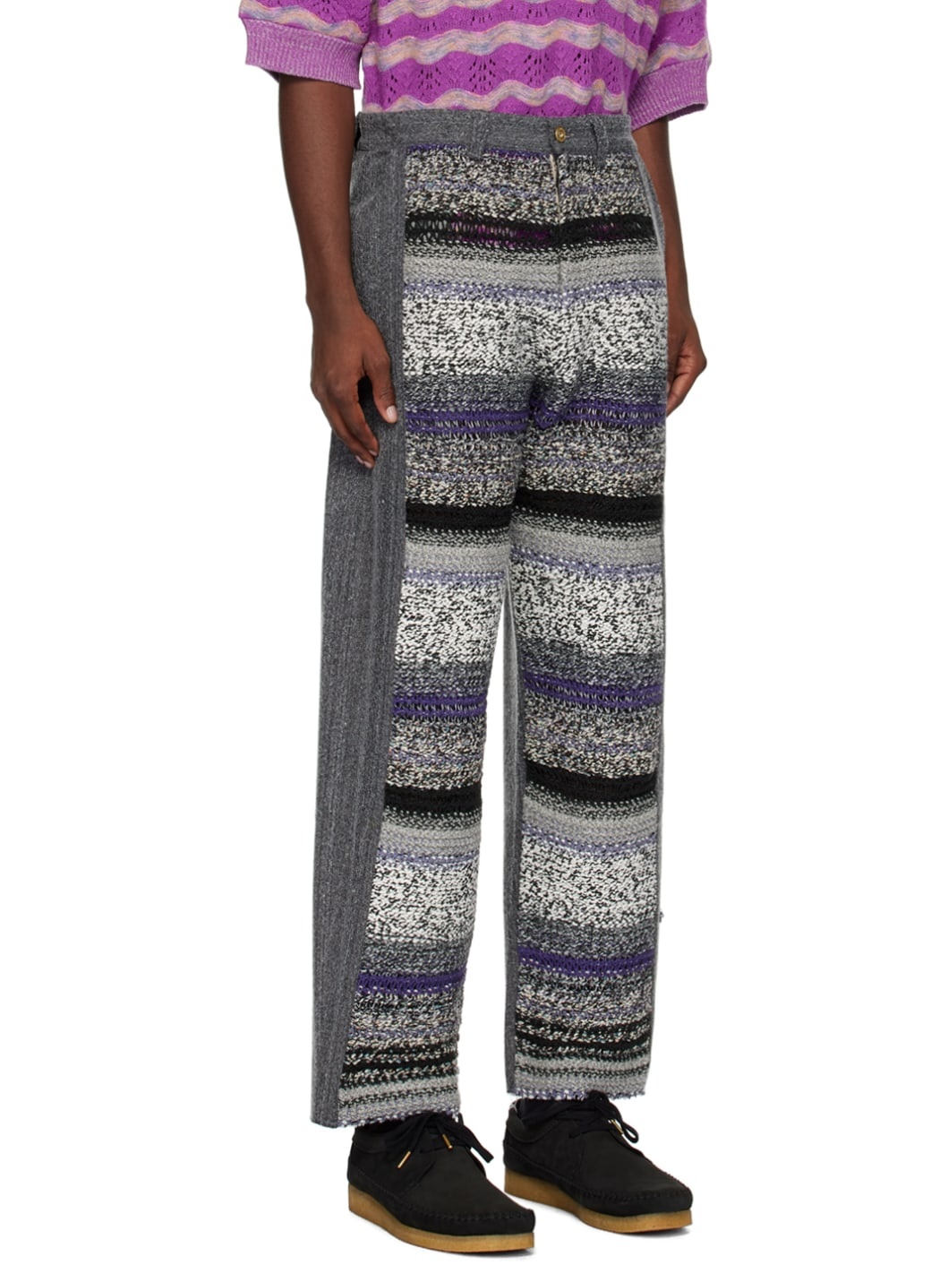 Gray Paneled Jeans - 2