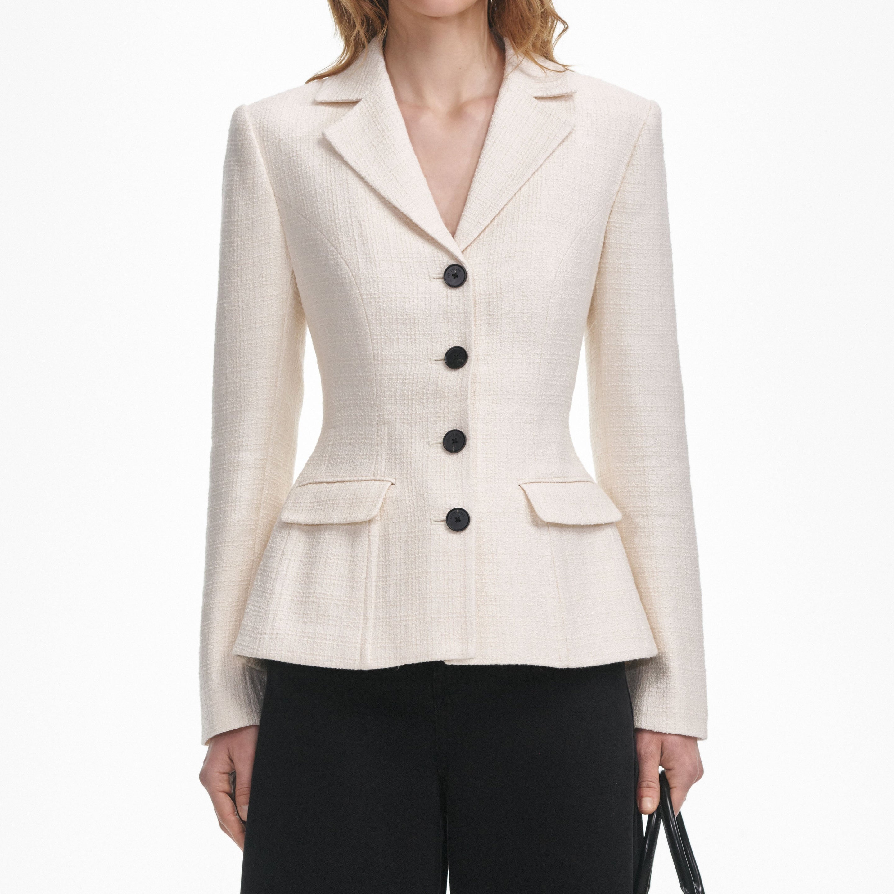 Cream Boucle Jacket - 4