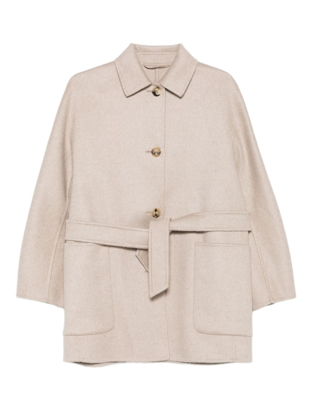 belted buttoned jacket - 1