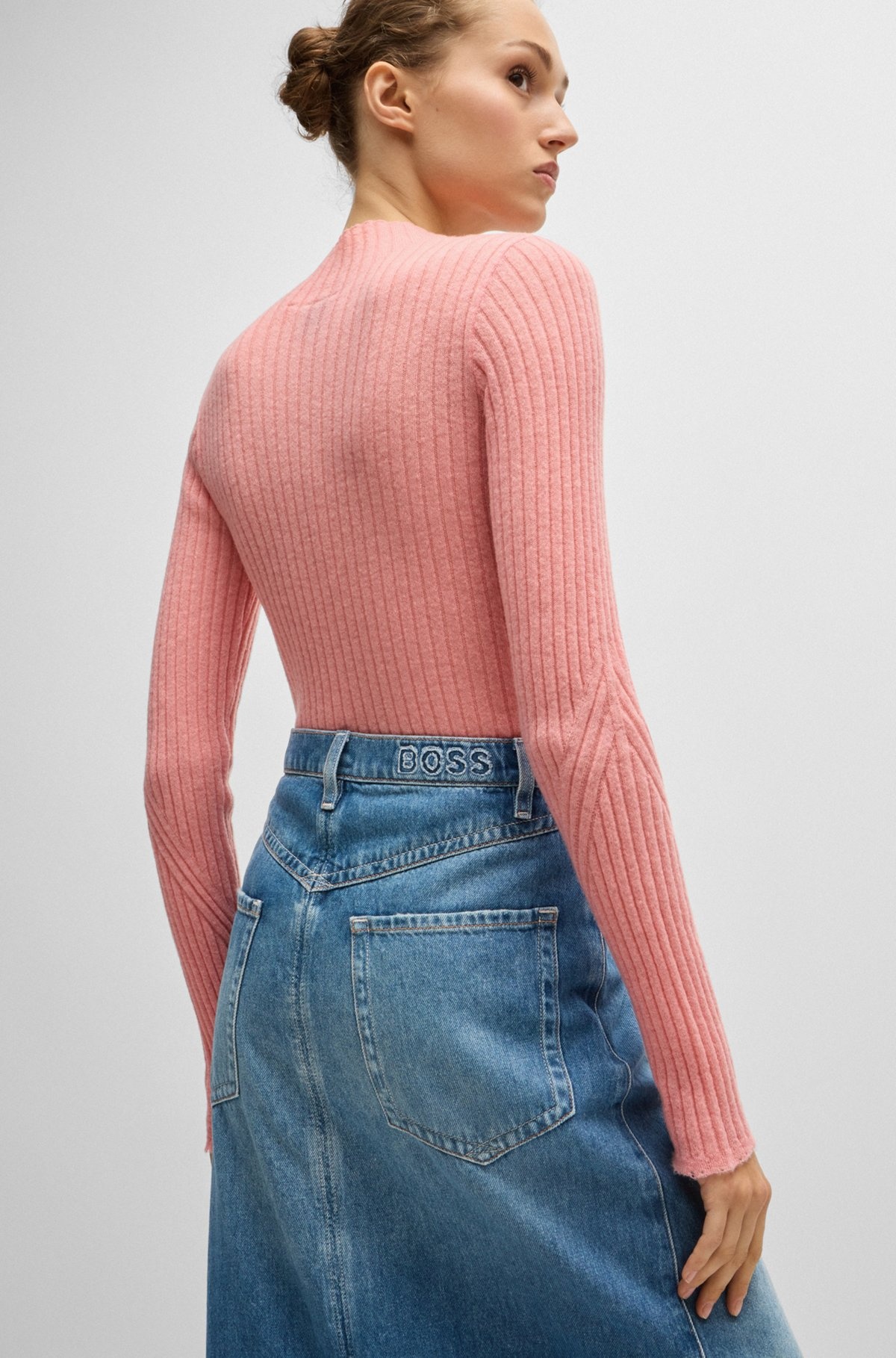 MAXI-LENGTH DENIM SKIRT WITH FRONT SLIT - 5