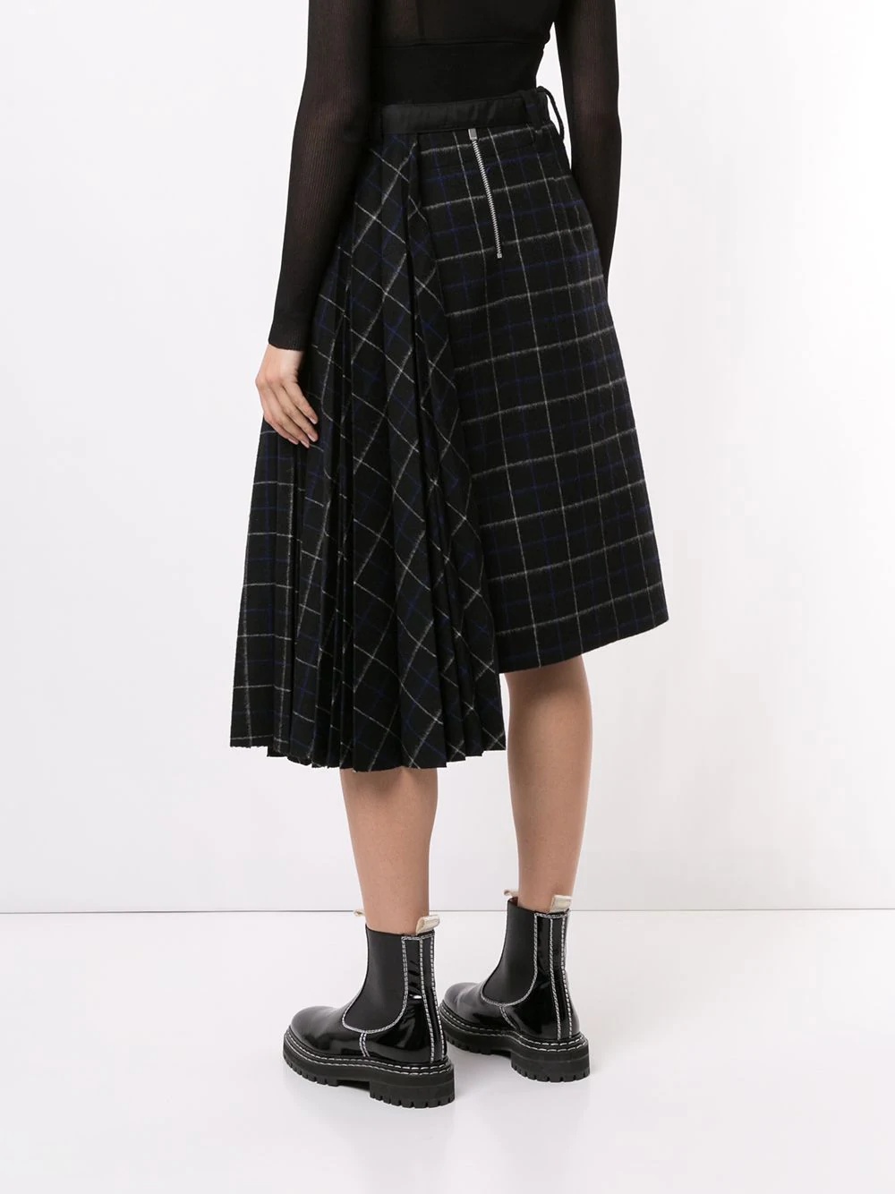 asymmetric tartan skirt - 4