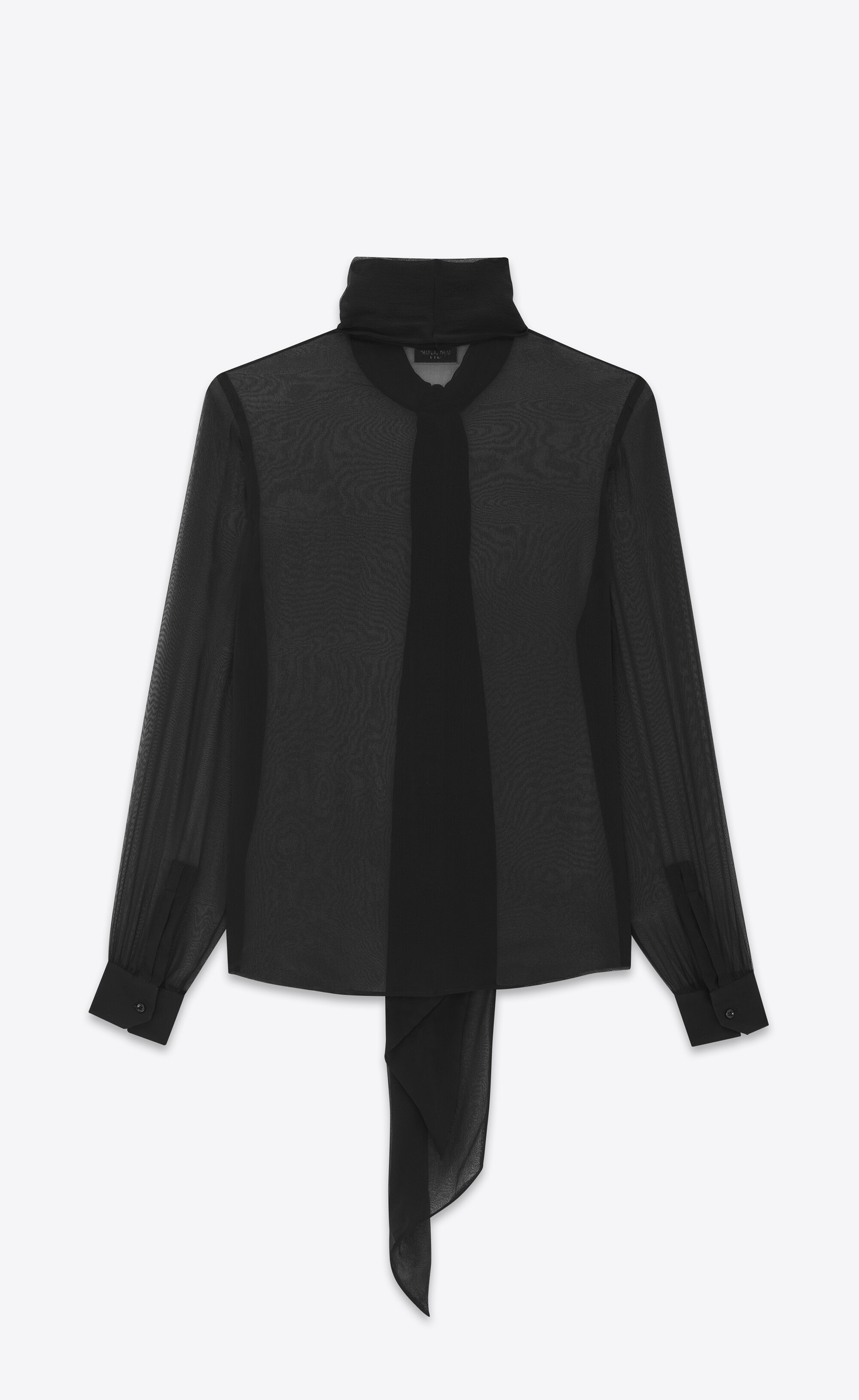 lavallière-neck shirt in crepe muslin - 5