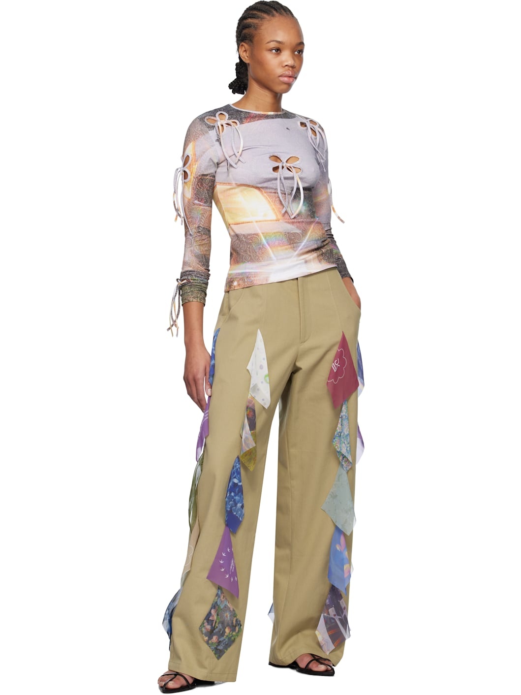 Multicolor Flashing Light Petal Long Sleeve T-shirt - 4