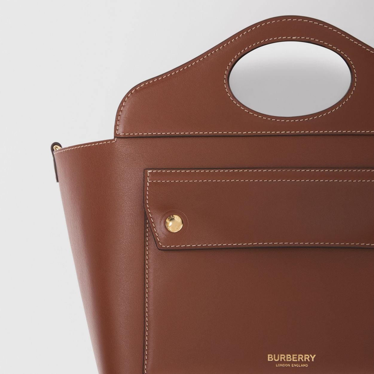 Small Leather Soft Pocket Tote - 2