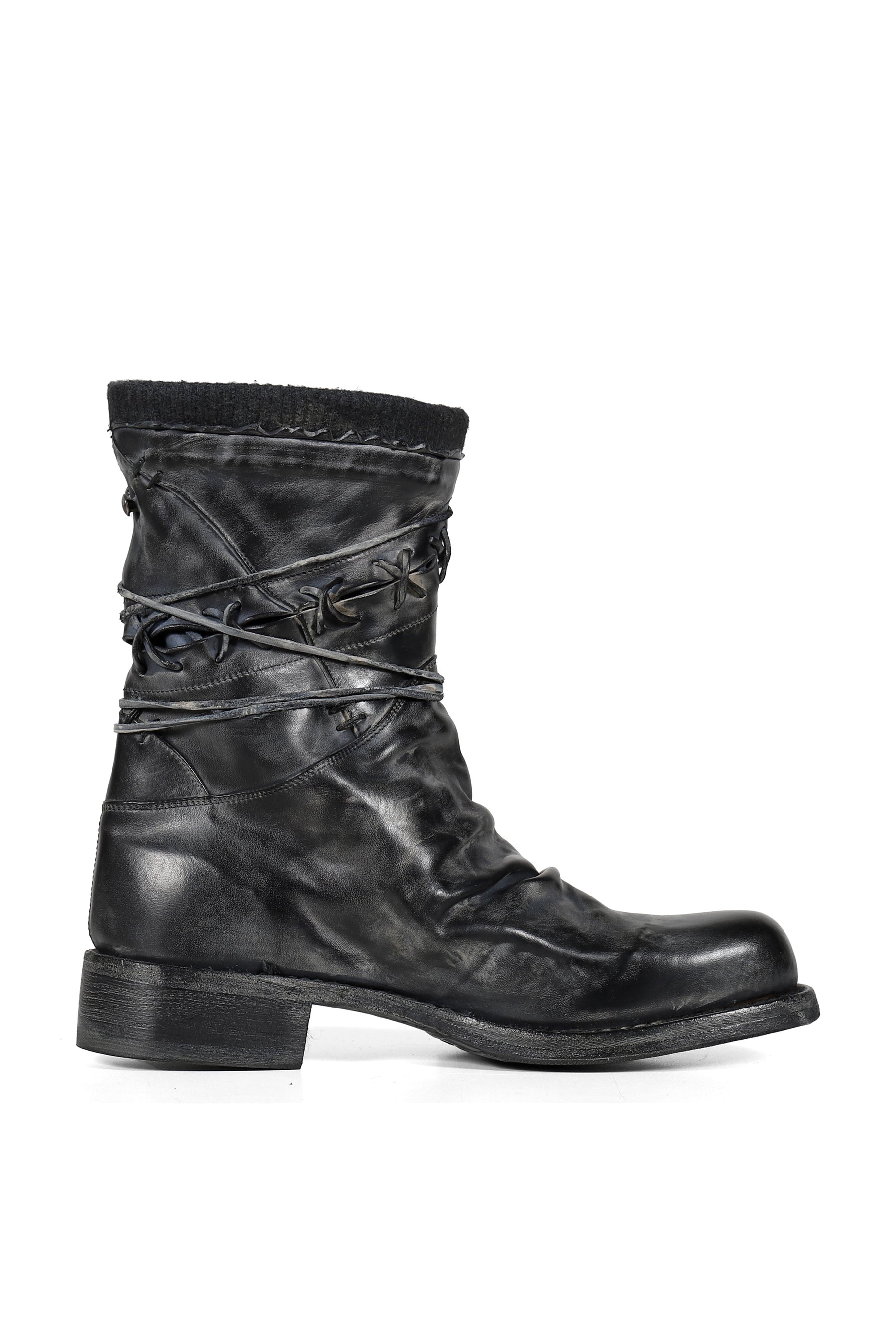 LEATHER BOXING COMBAT BOOT / BLK - 3