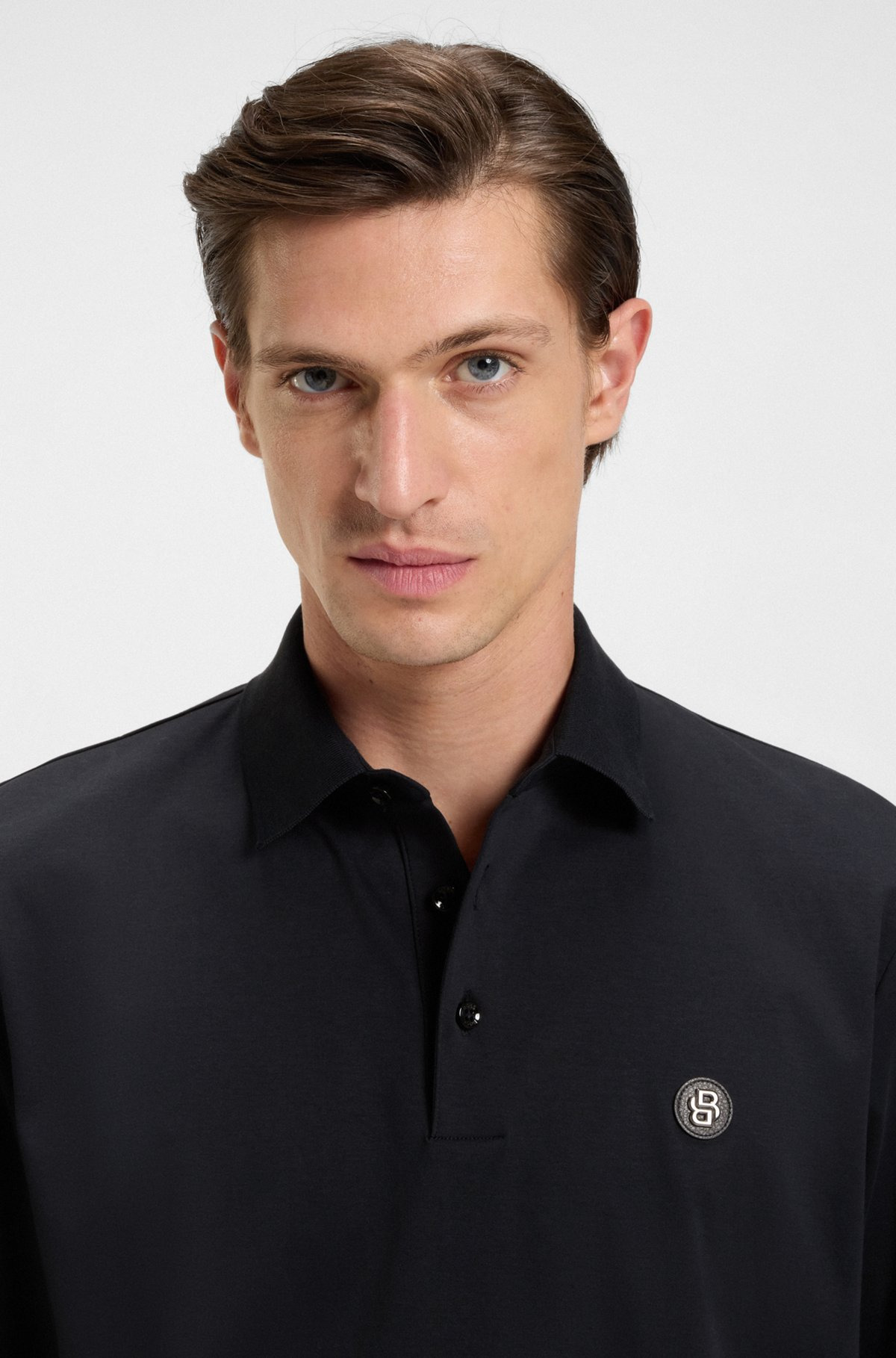 MERCERIZED-COTTON POLO SHIRT WITH DOUBLE B MONOGRAM - 3