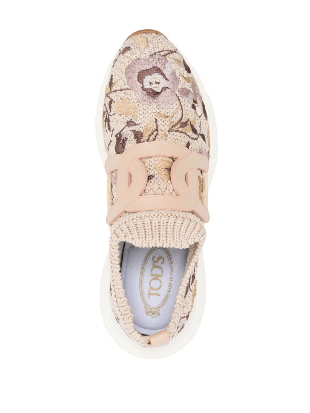 floral-embroidered slip-on sneakers - 4
