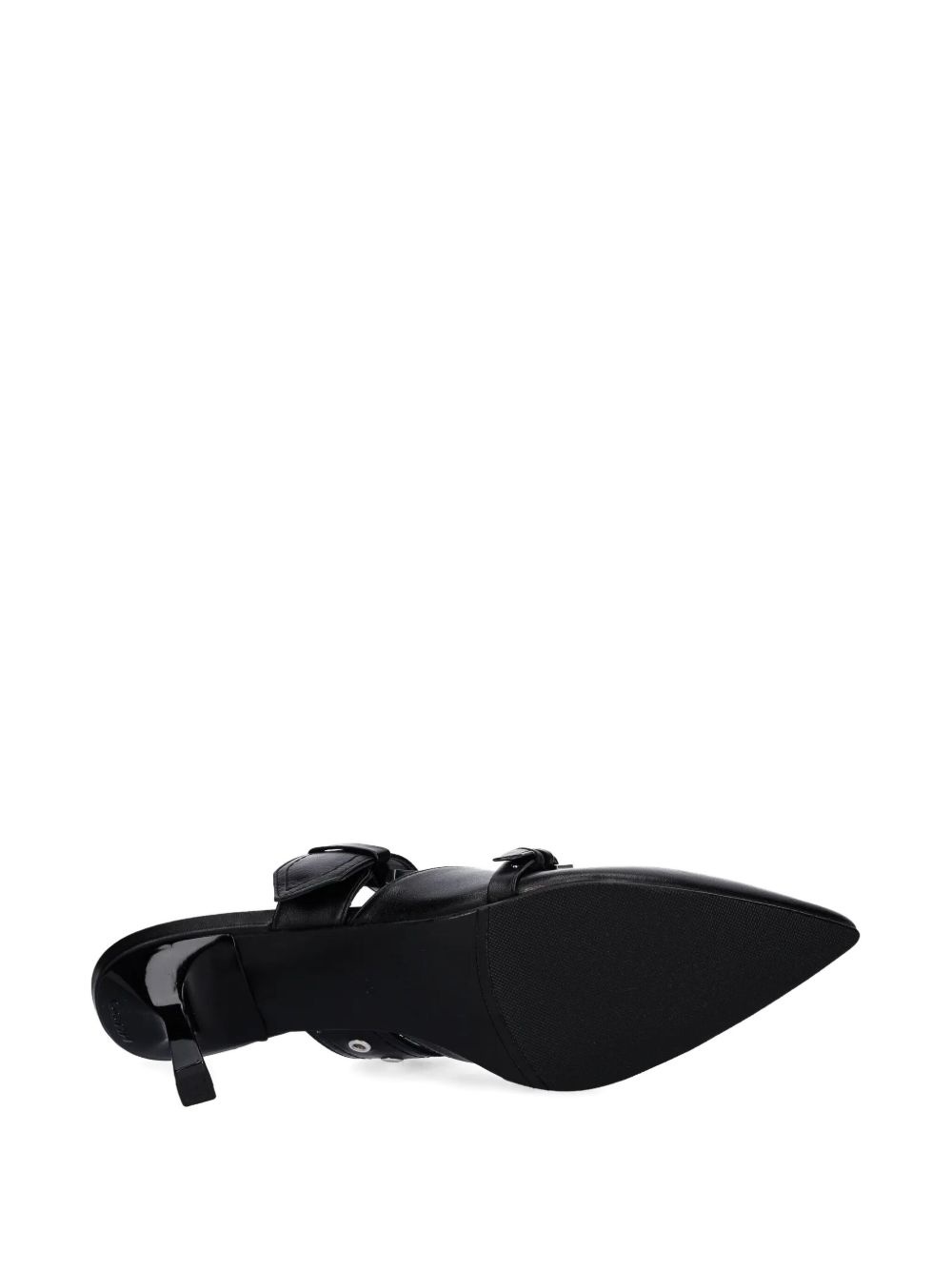 70mm buckled leather mules - 5