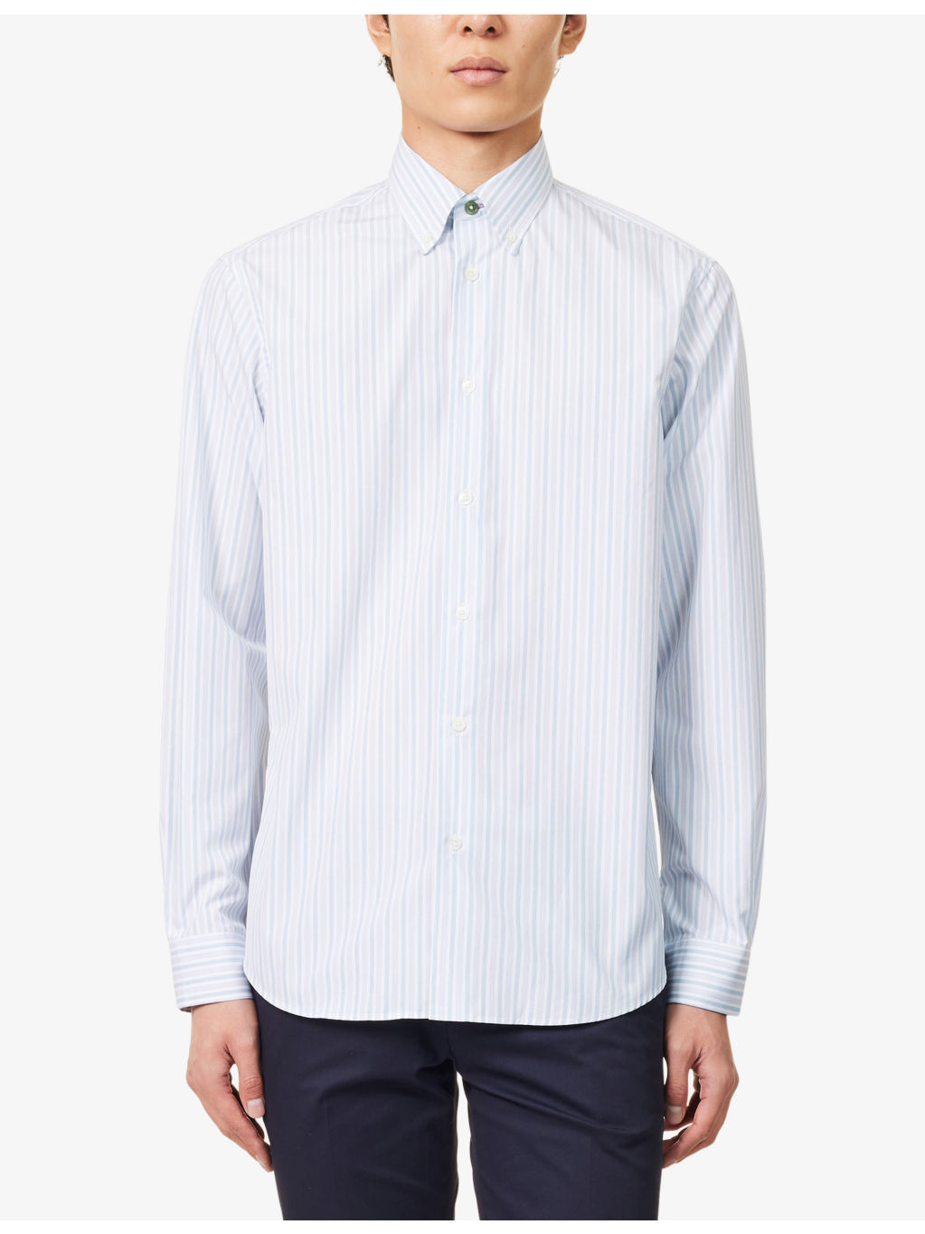 Striped Long-Sleeved Cotton Shirt - 3