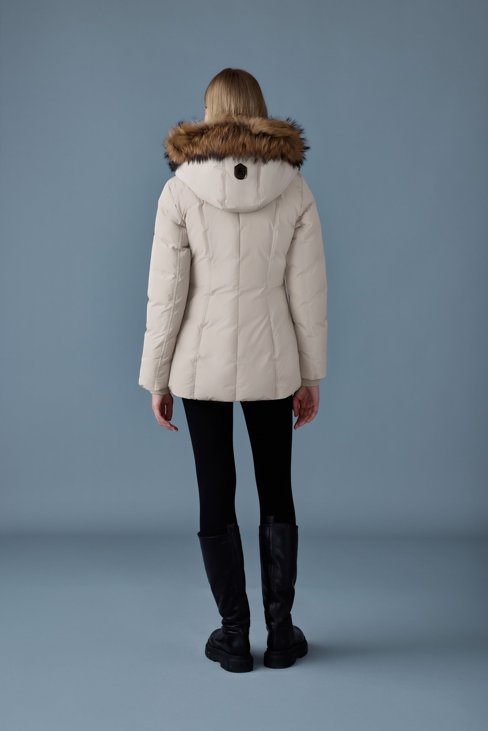 ADALI down coat with natural fur Signature Mackage Collar - 4