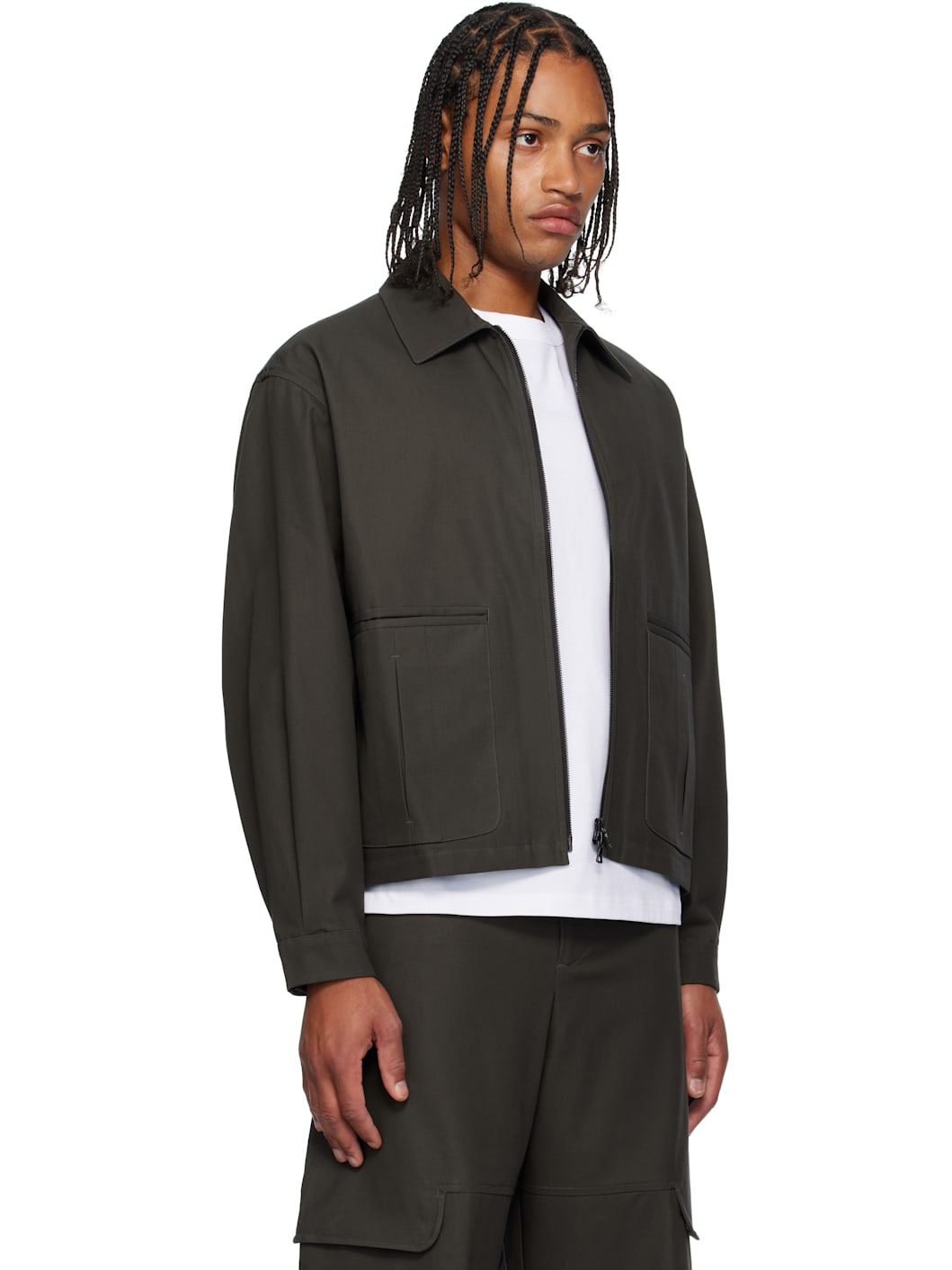 Gray Index Cotton Twill Jacket - 2