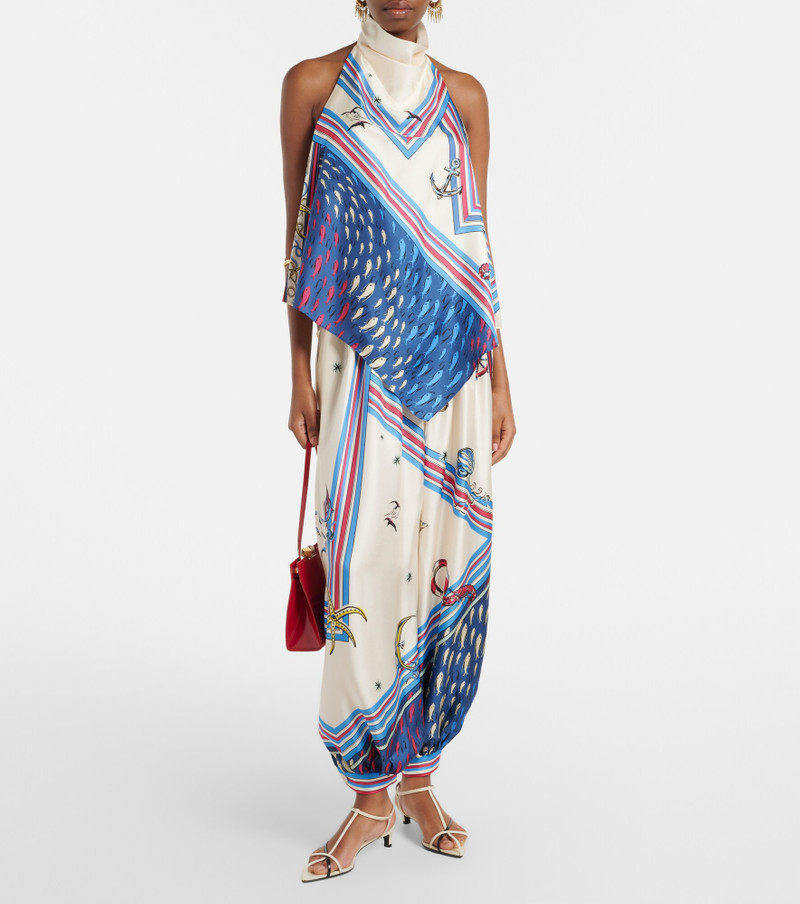 ALÉMAIS Apollo printed silk satin top outlook