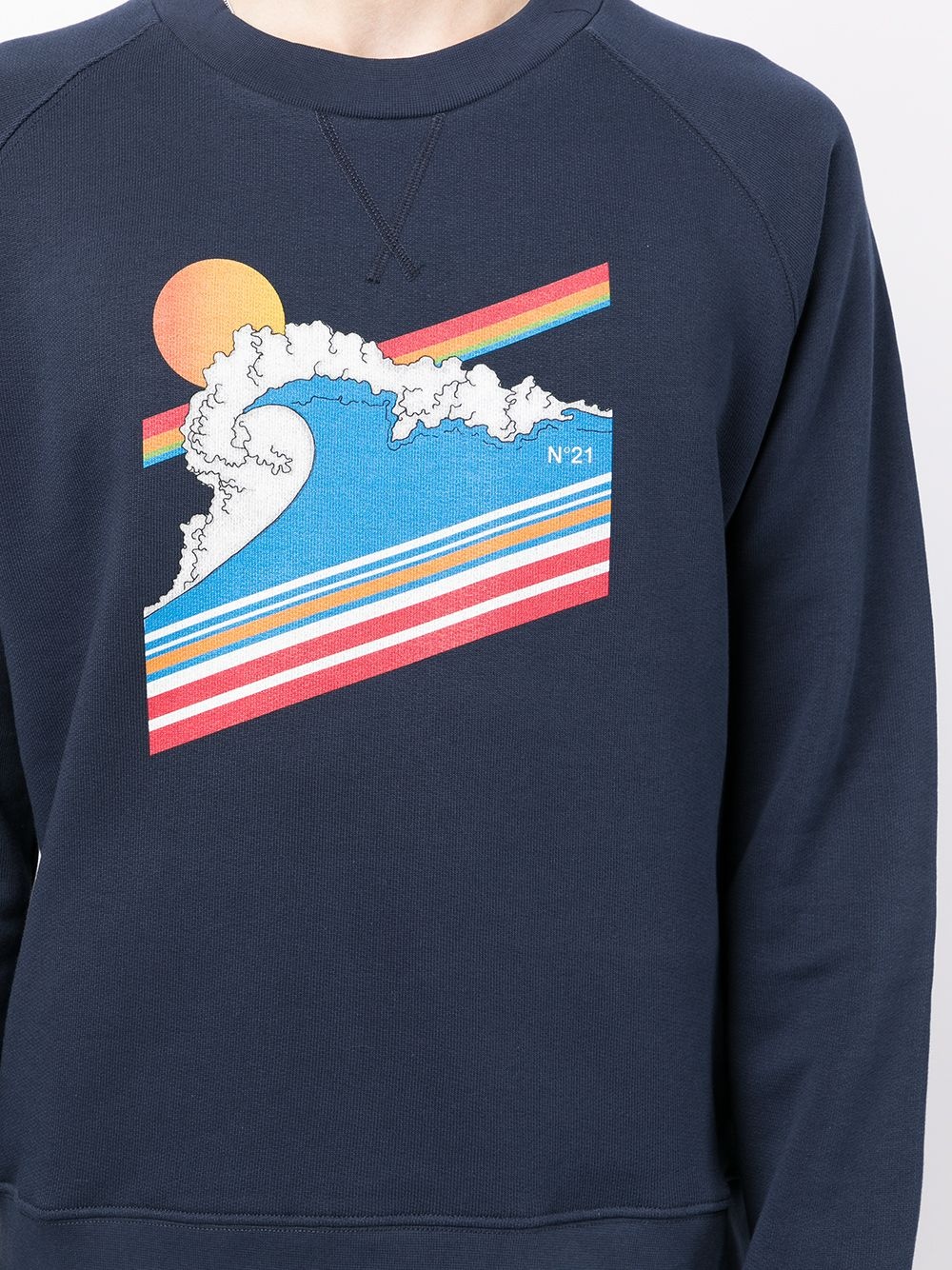 sun wave graphic print sweatshirt - 5