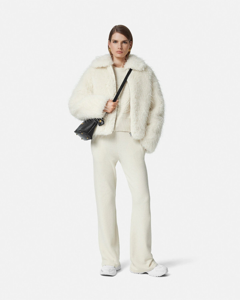 VERSACE Wool-Blend Flared Towel Pants outlook