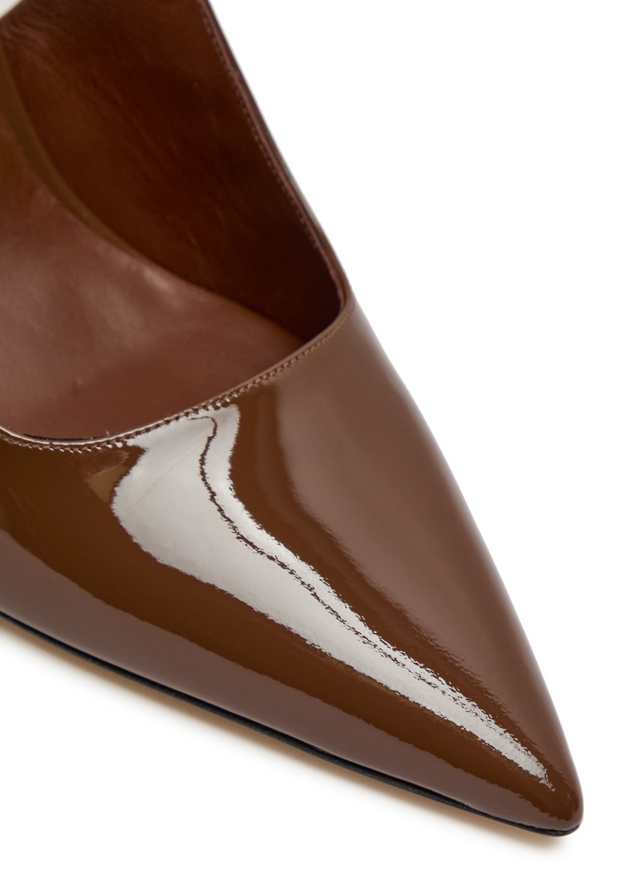 Stuart Weitzman Vinnie 85 Patent Leather Slingback Pumps - 4