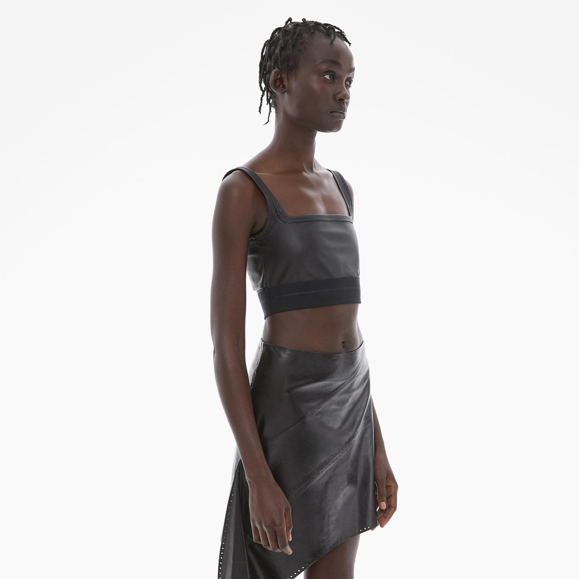 FAUX LEATHER BRA TOP - 5