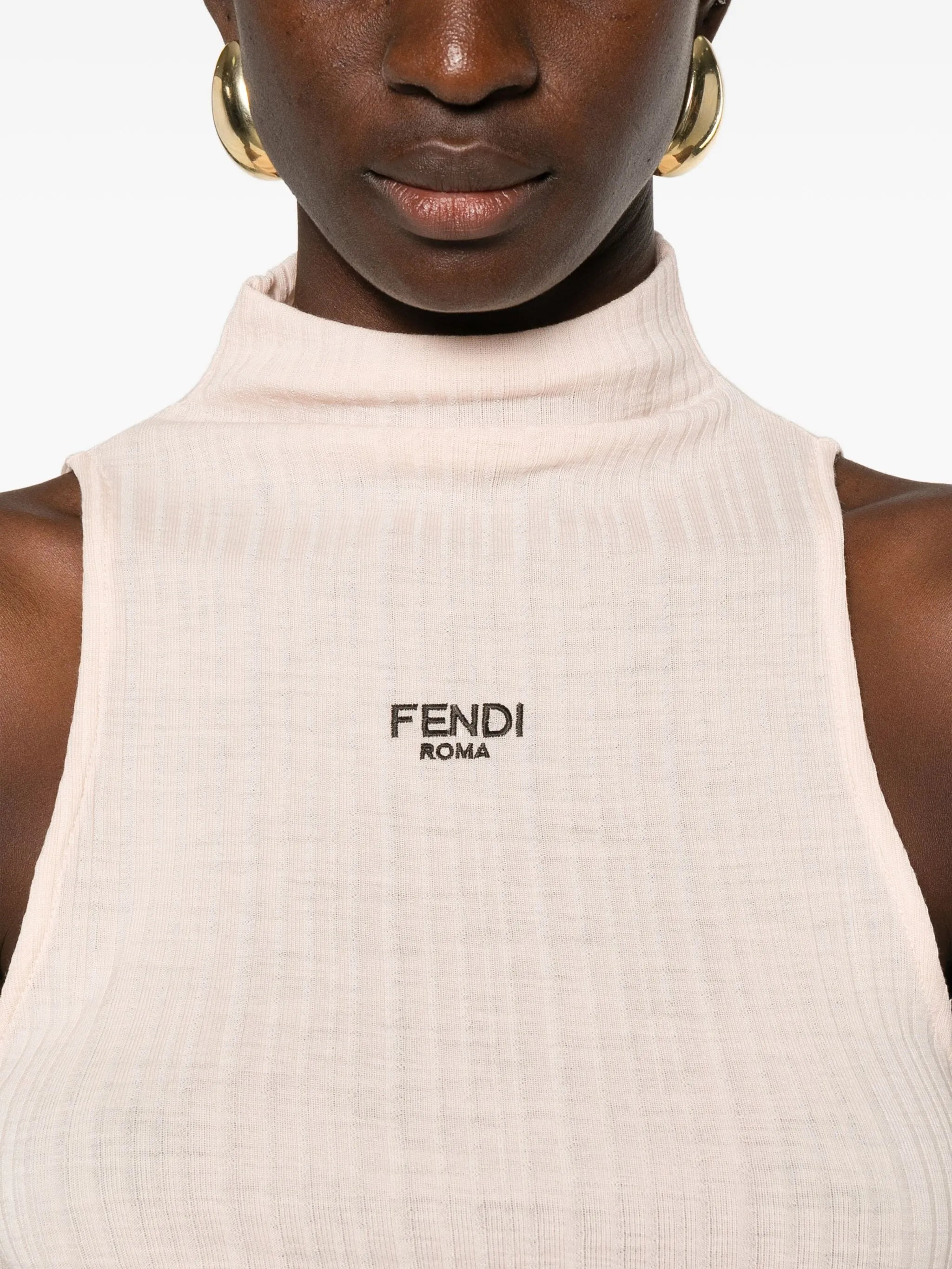 Fendi Ribbed Mock-neck Top - 2