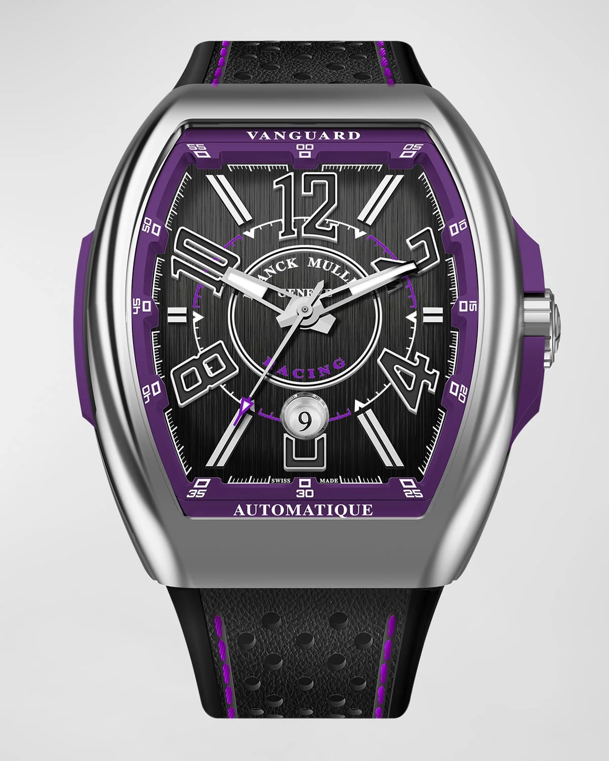 Men's Vanguard Racing Automatic Black and Purple Accent Watch - 1