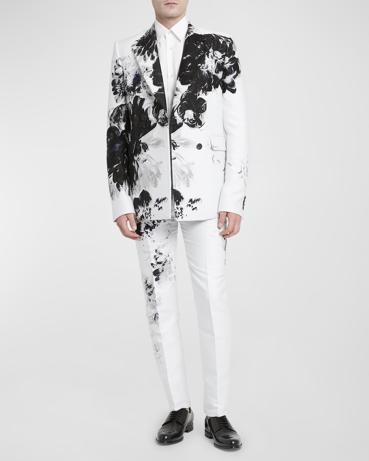 Alexander McQueen Men's Dutch Flower Double-breasted Jacket