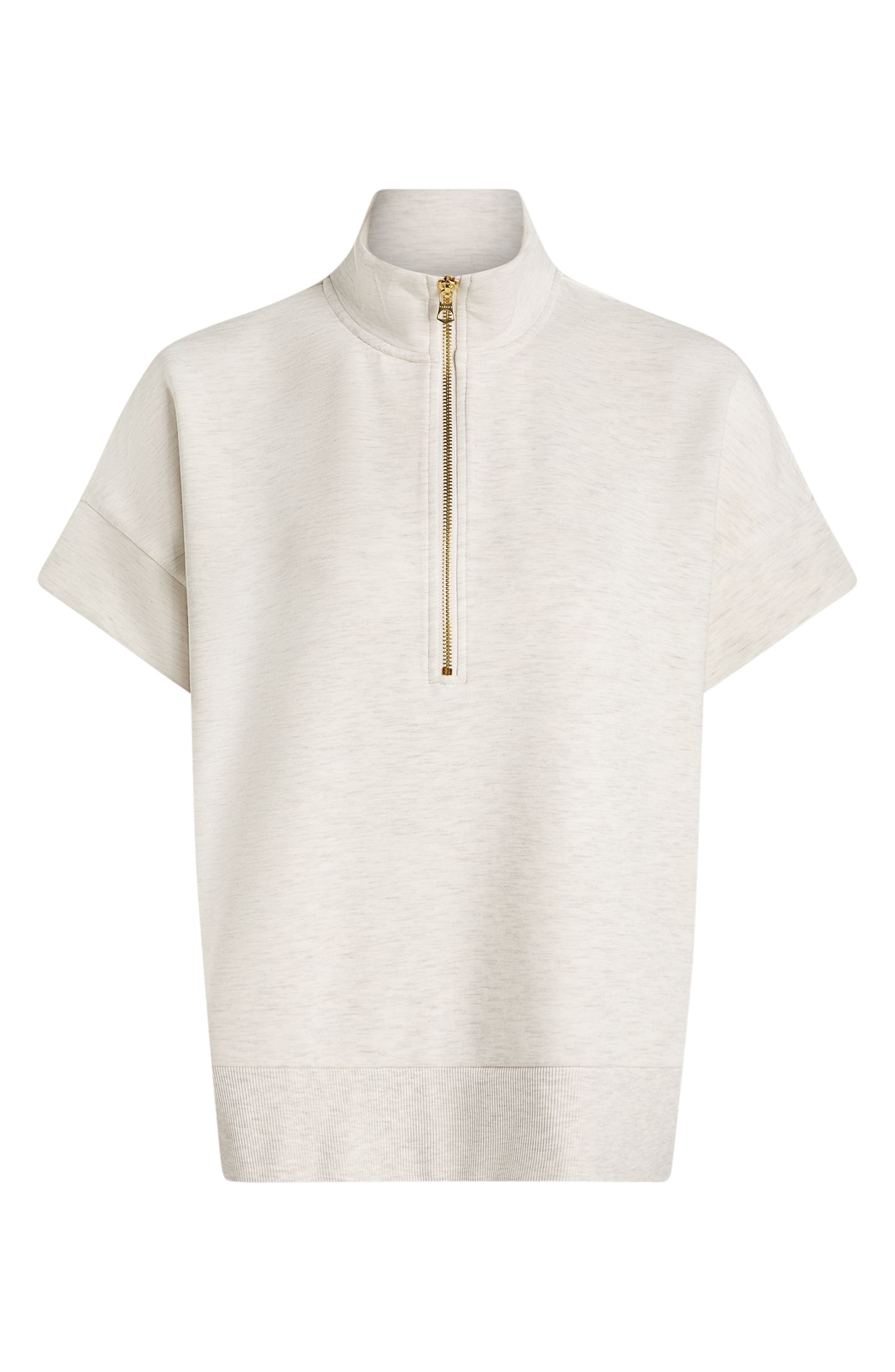 Varley Ritchie Short Sleeve Half Zip in Ivory Marl at Nordstrom - 5