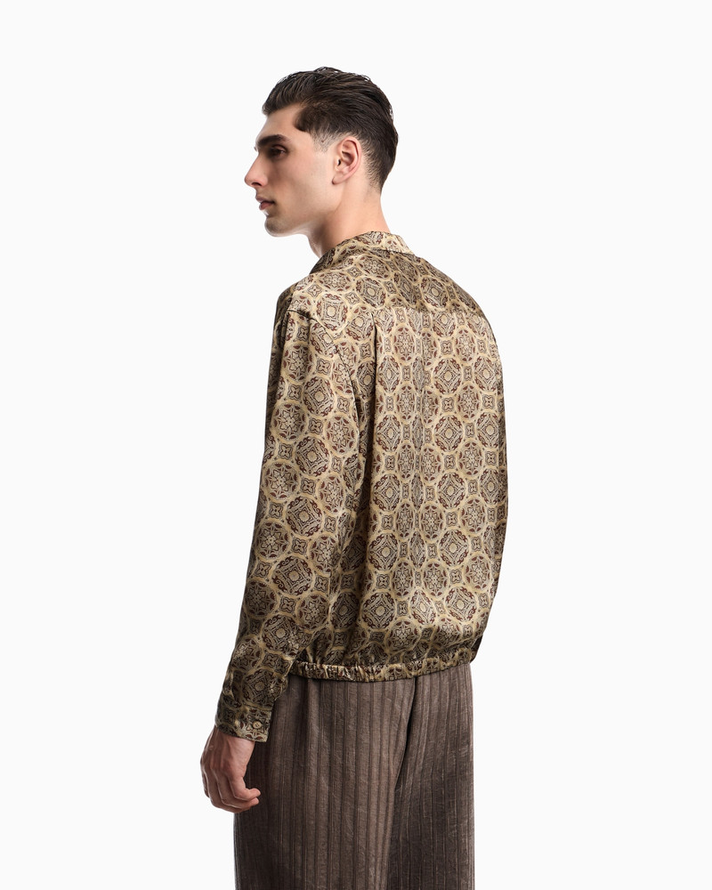 EMPORIO ARMANI DOUBLE-BREASTED SATIN SHIRT WITH ALL-OVER PRINT outlook