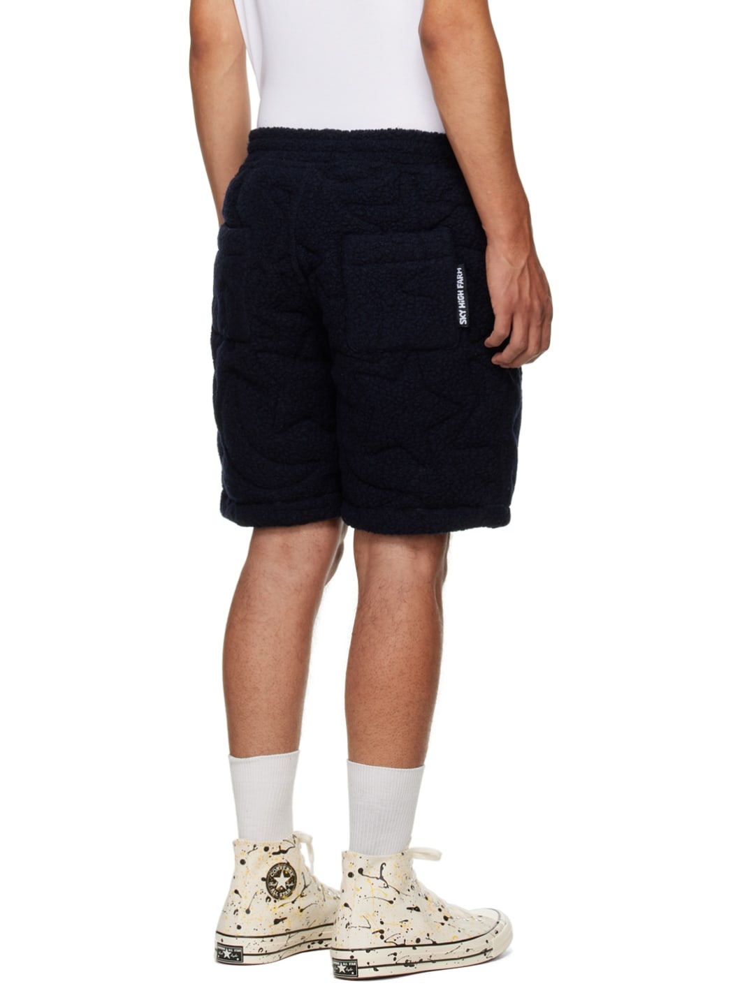 Navy Quilted Shorts - 3