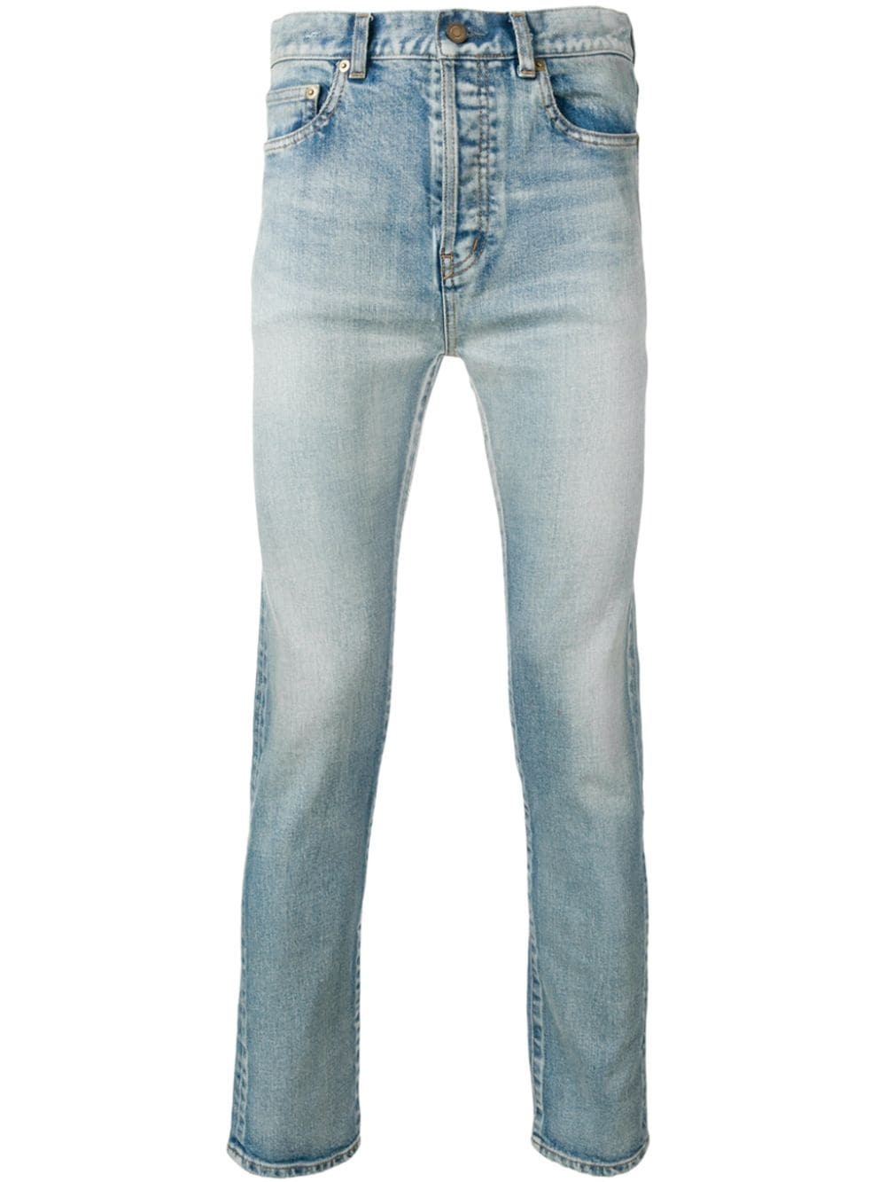 distressed straight-leg jeans - 1