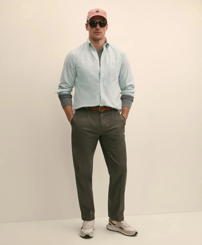 Pleated Traditional Fit Cotton Advantage Chino® Pants - 1