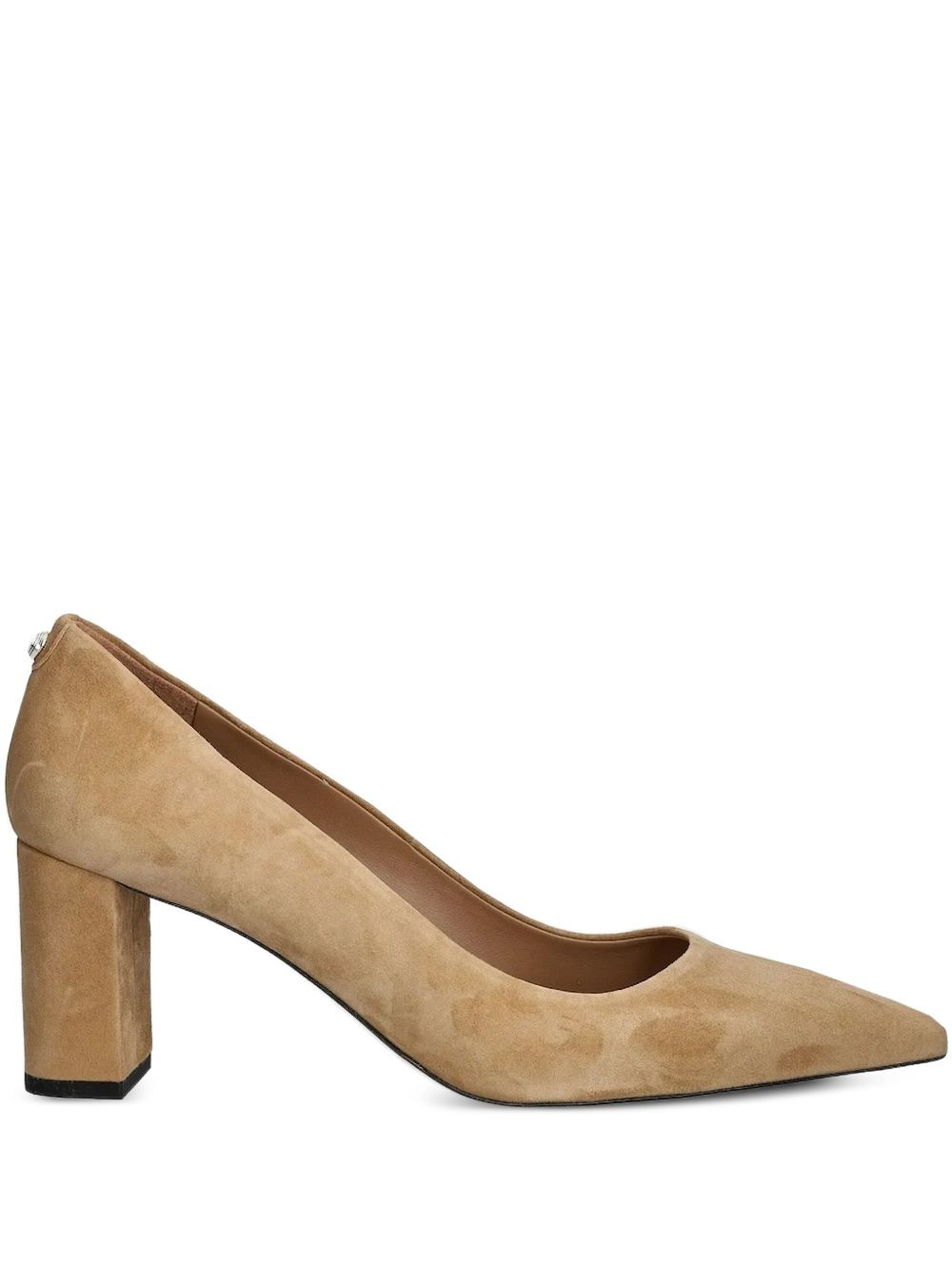 pointed-toe block-heel heeled pumps - 1