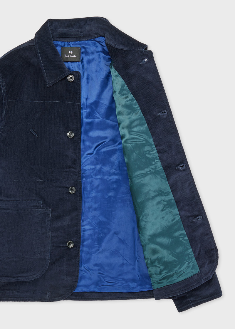Navy Blue Organic Cotton Corduroy Work Jacket and Trousers Co-ord 4