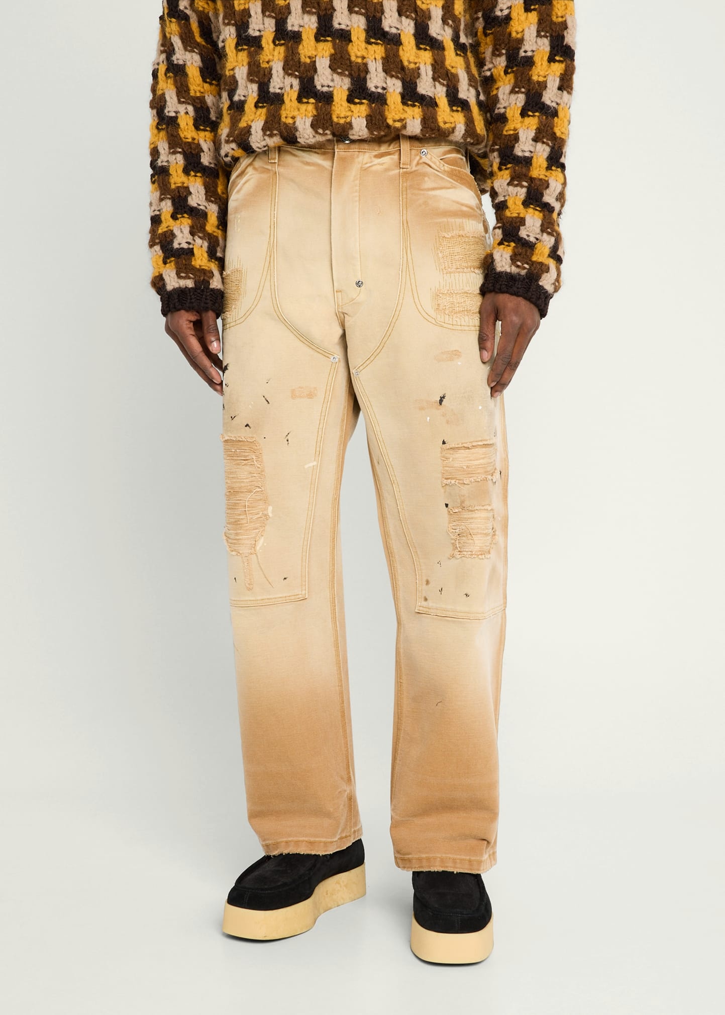 Men's Distressed Canvas Carpenter Pants - 4
