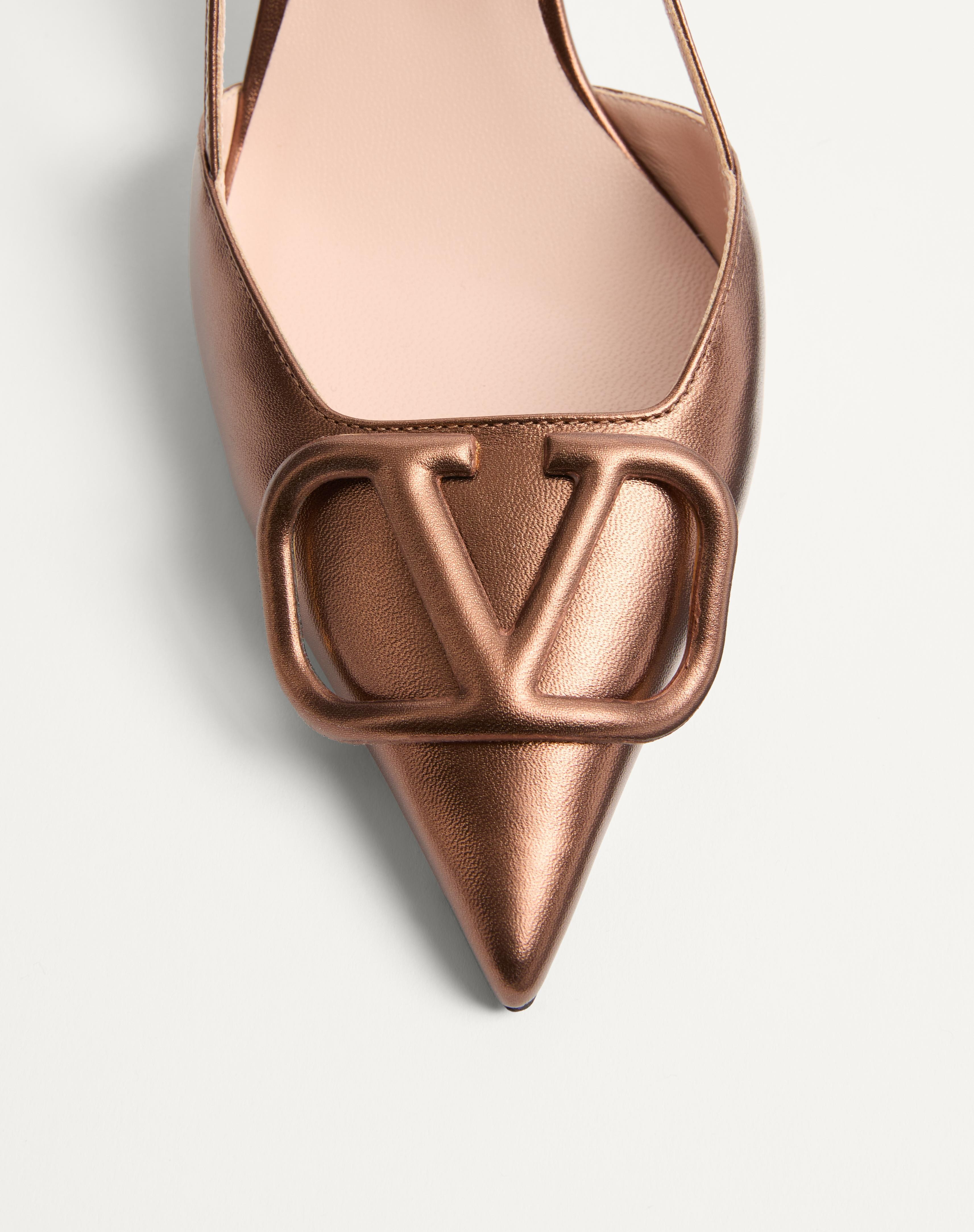 VLOGO SIGNATURE SLINGBACK PUMP IN LAMINATED NAPPA LEATHER 80MM - 6