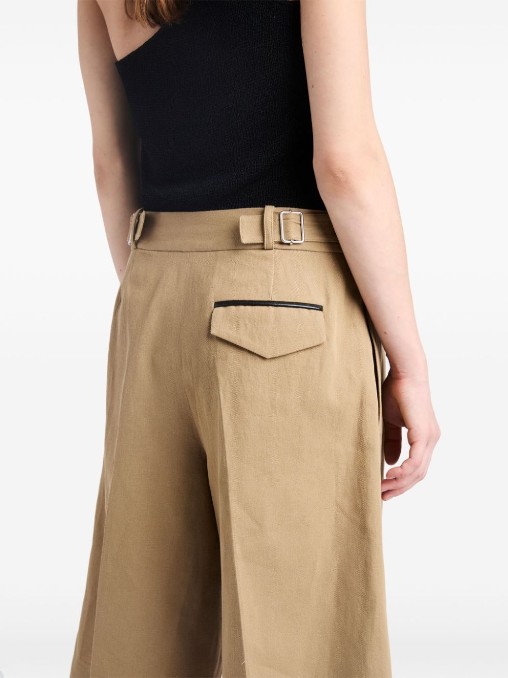pleated knee-length shorts - 5