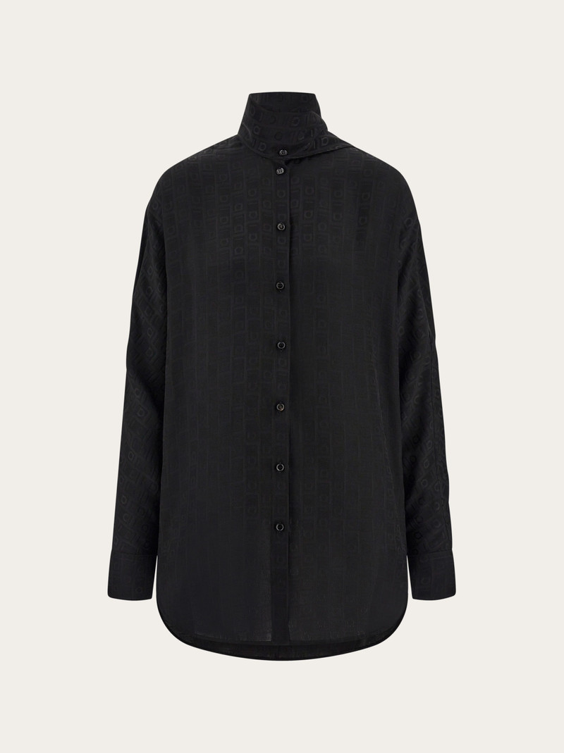 Viscose blouse with sash collar - 1