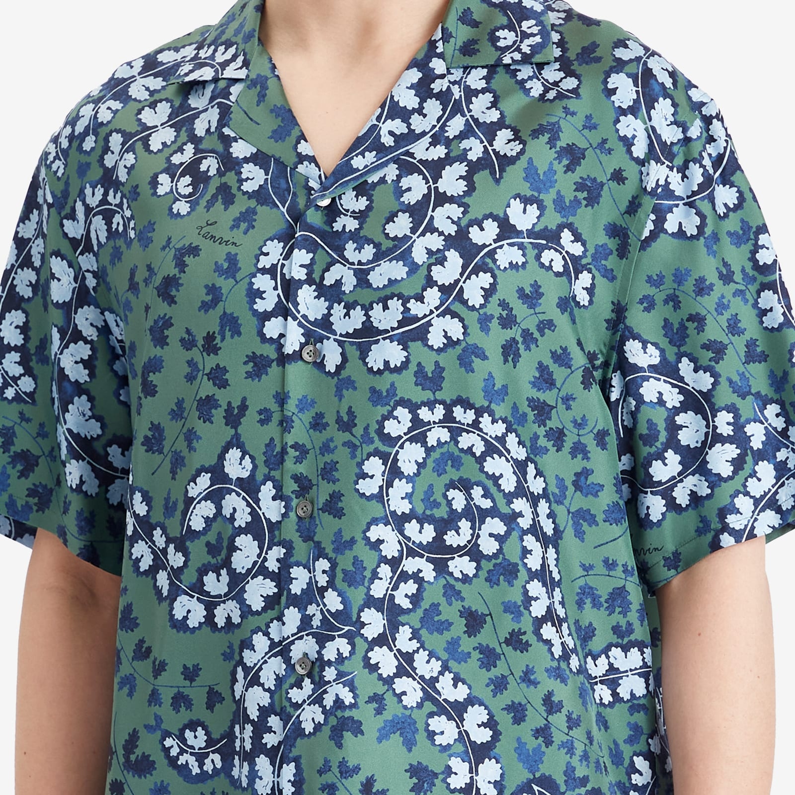 Lanvin Rateau Print Silk Bowling Shirt - 5