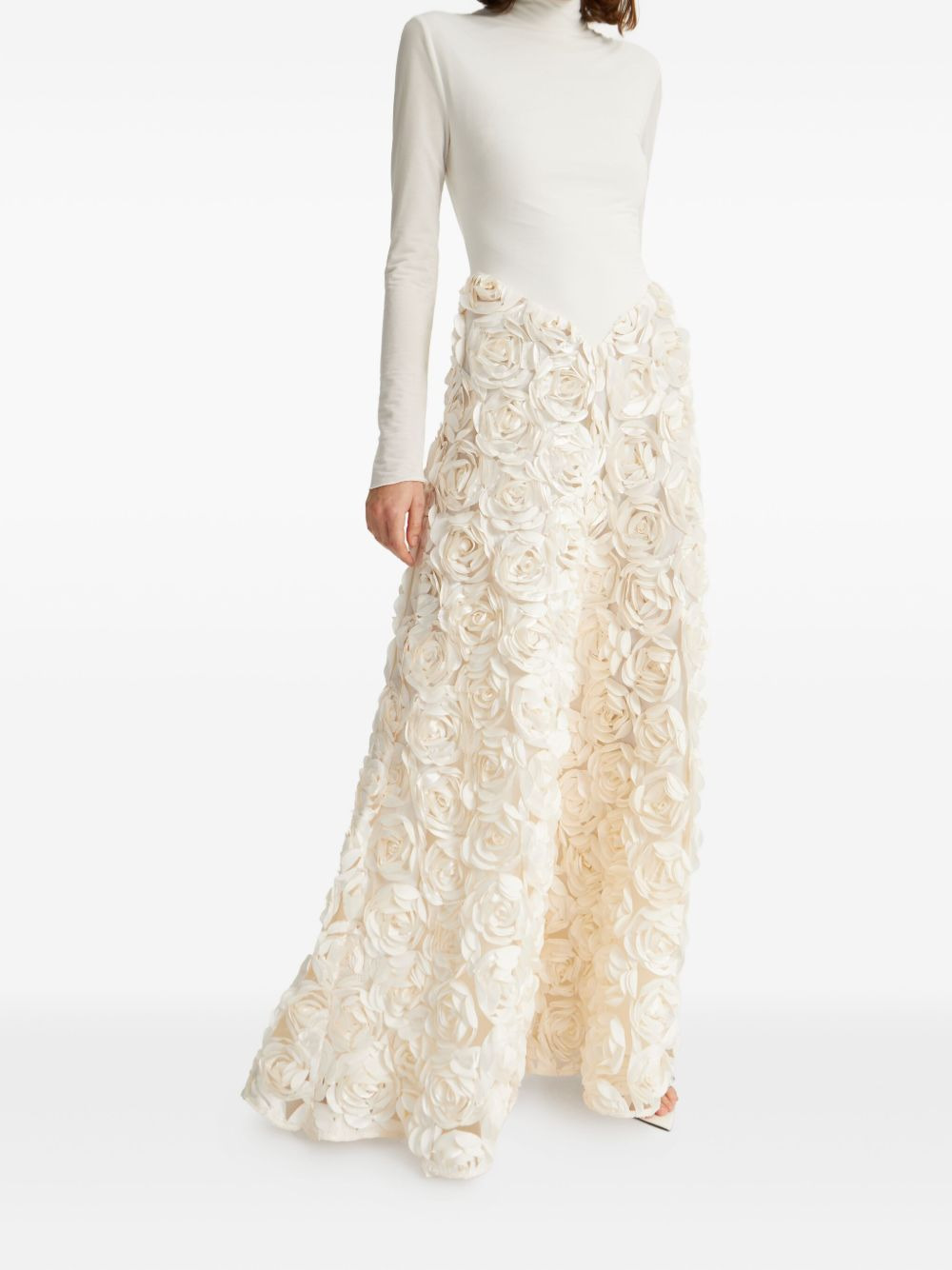 rose-embellished dress - 3