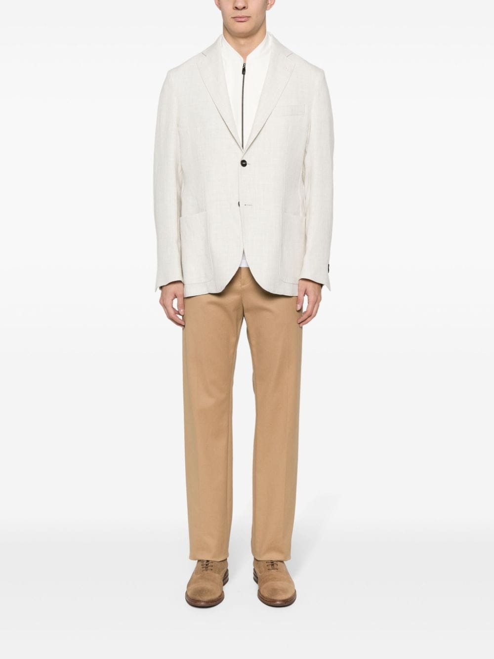 single-breasted layered blazer - 2