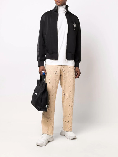 MSGM distressed-effect straight-leg trousers outlook