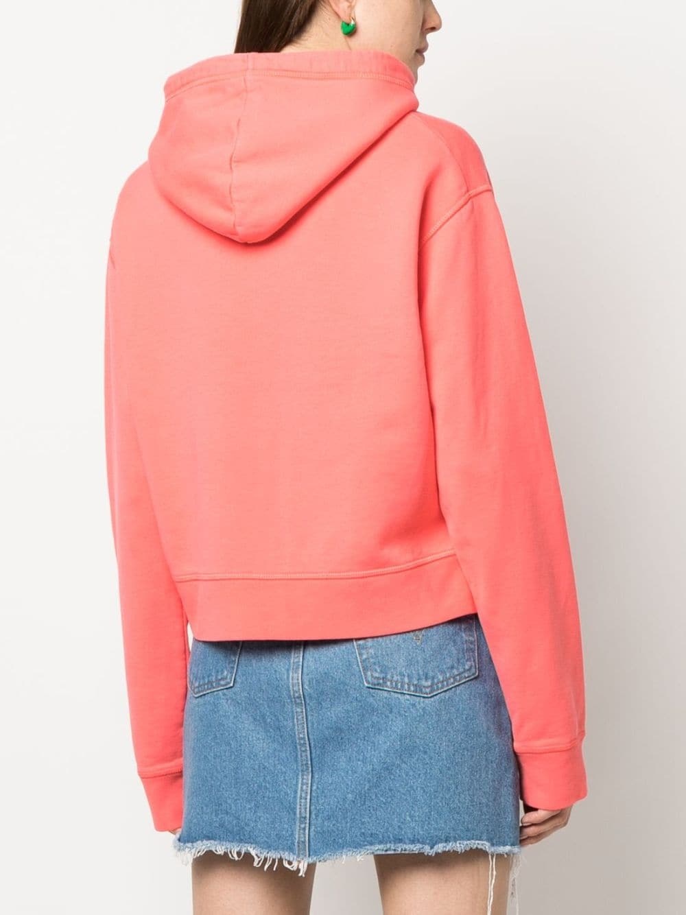 logo-print cotton hoodie - 4