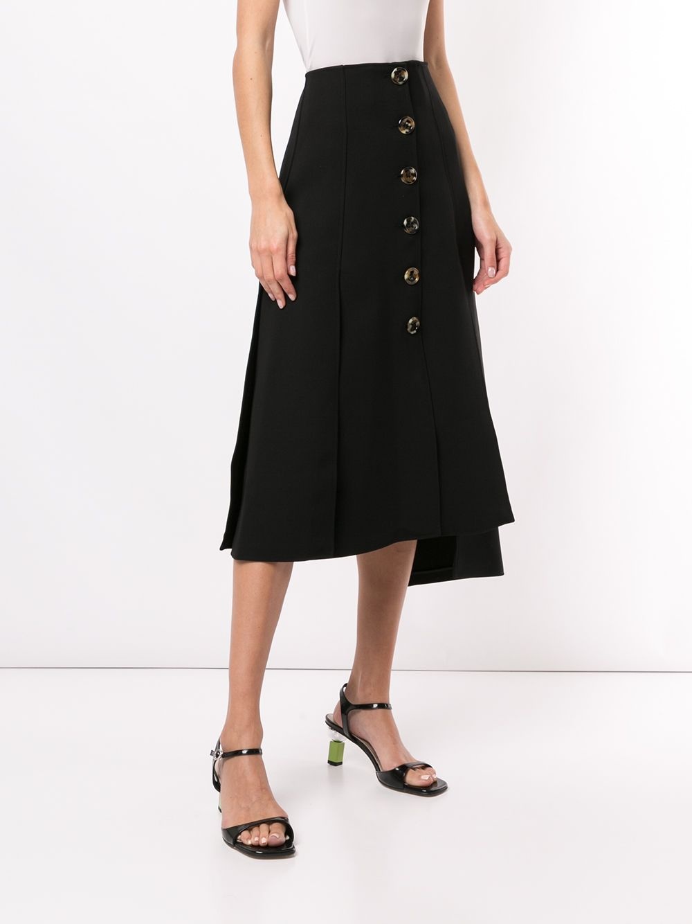 asymmetric flared midi skirt - 3