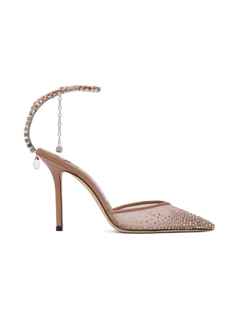 Saeda 100mm crystal-embellished pumps 1