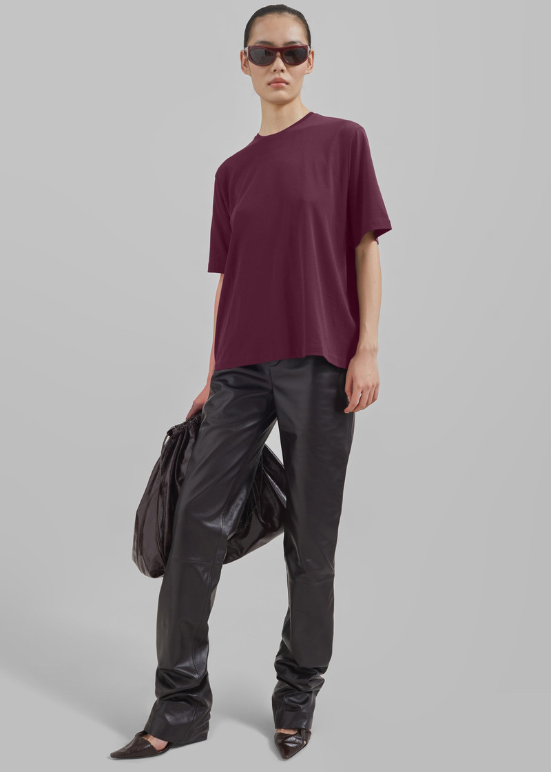 Harper Soft Organic T-Shirt - Burgundy 4