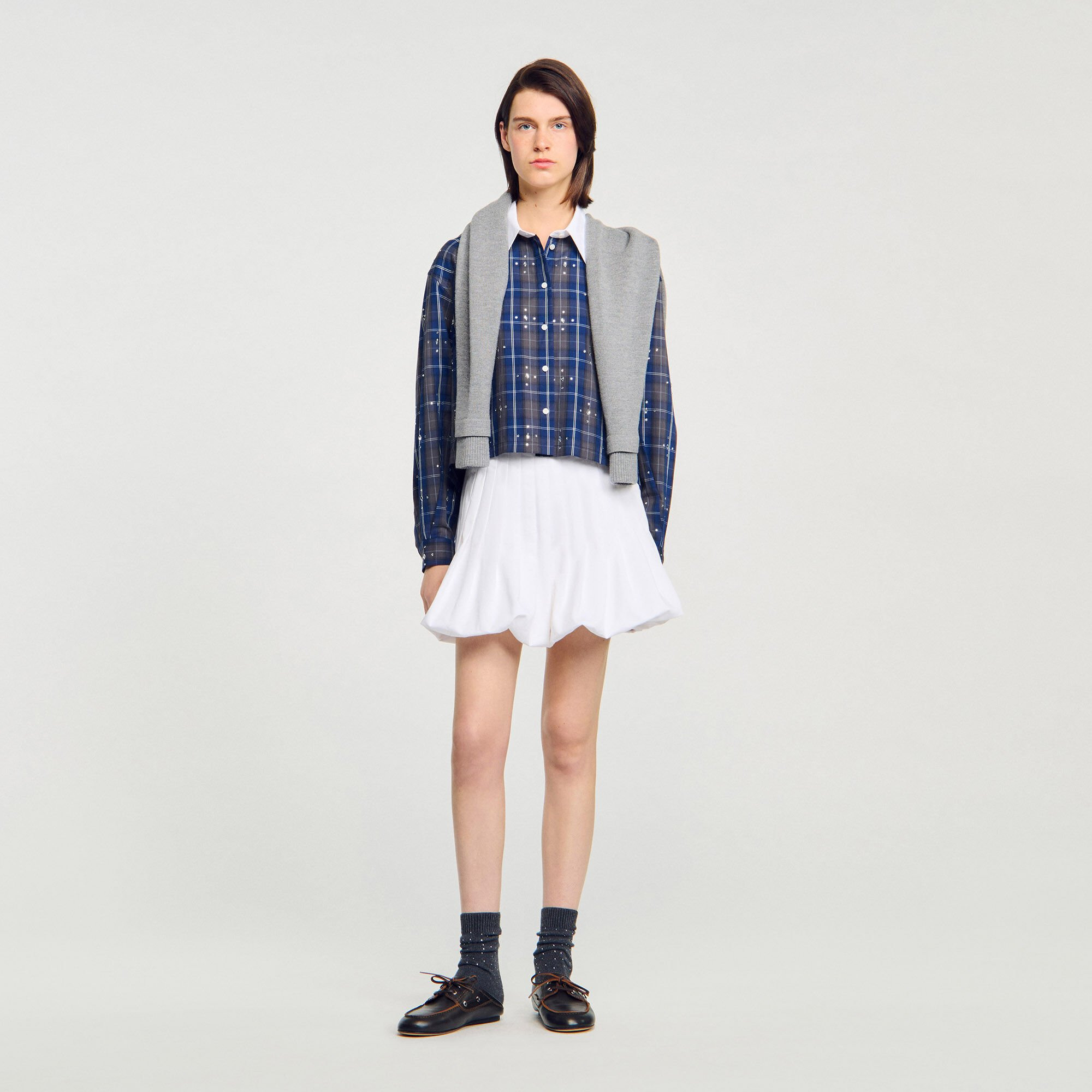 RHINESTONE CHECK SHIRT - 1
